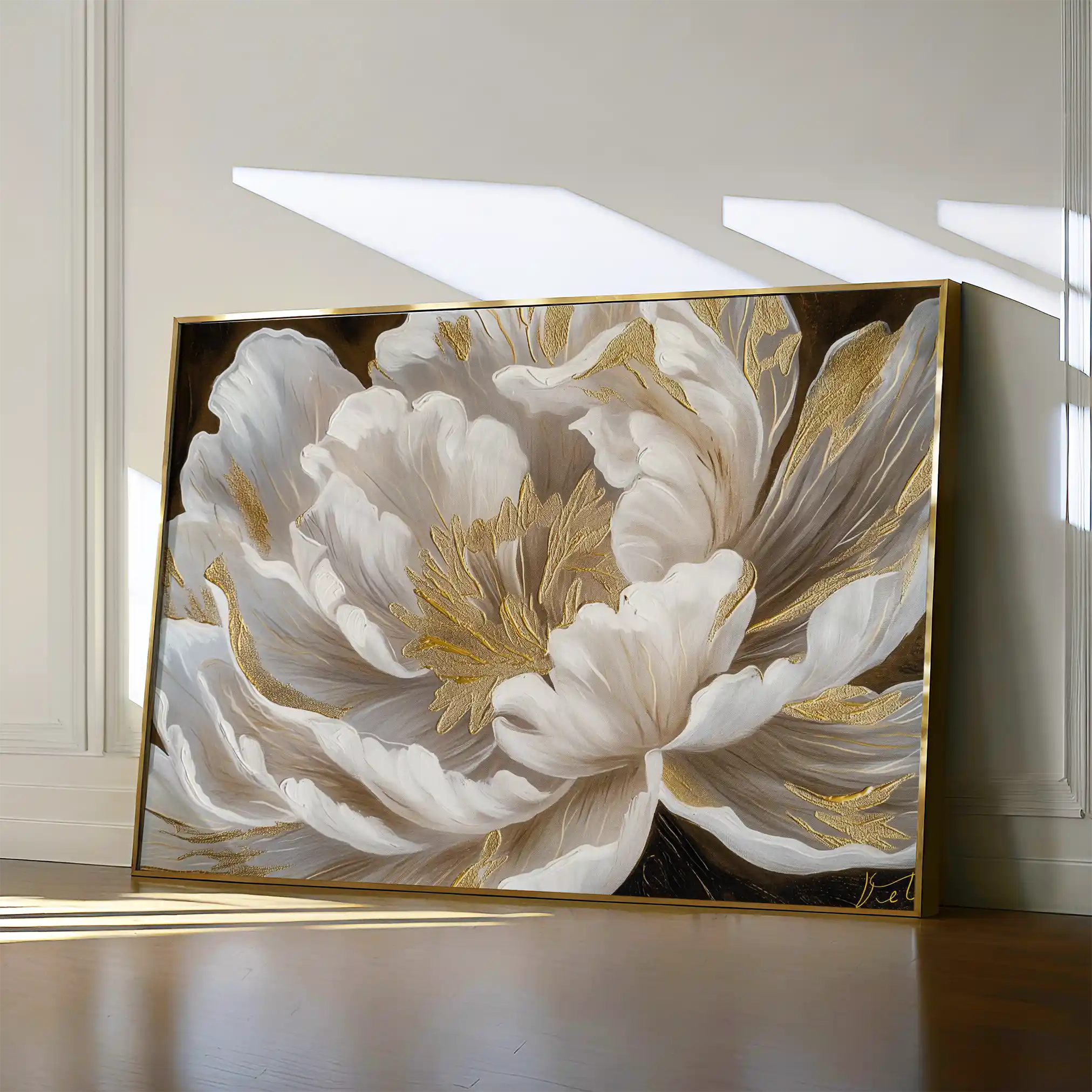 Floral 602 Canvas Art 60 x 40 cm / Black