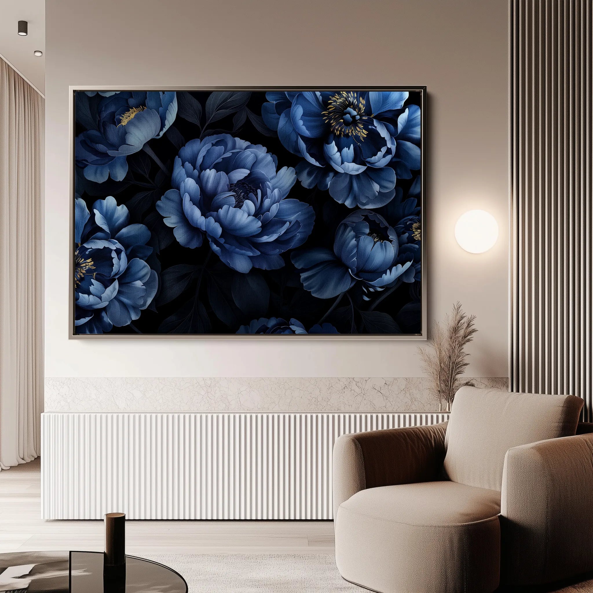 Floral 603 Canvas Art 18" x 24" / 45 x 60 cm / Black