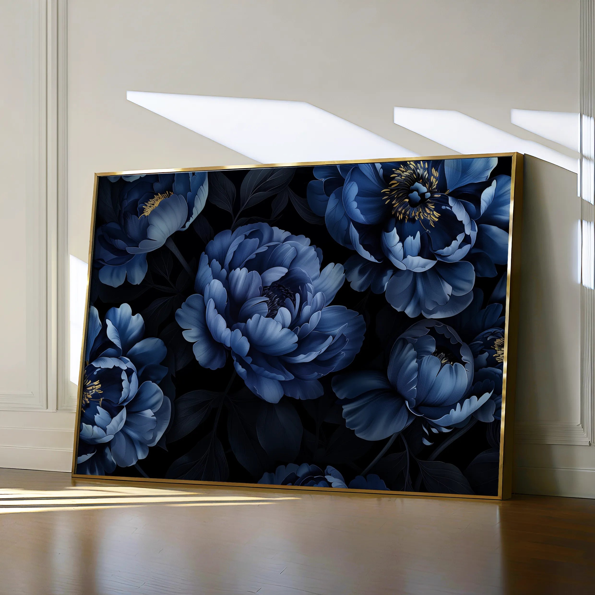Floral 603 Canvas Art 18" x 24" / 45 x 60 cm / Black