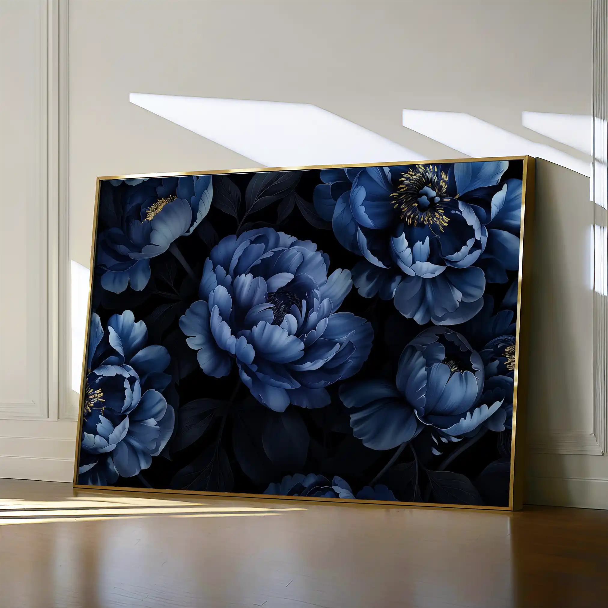 Floral 603 Canvas Art 60 x 40 cm / Black