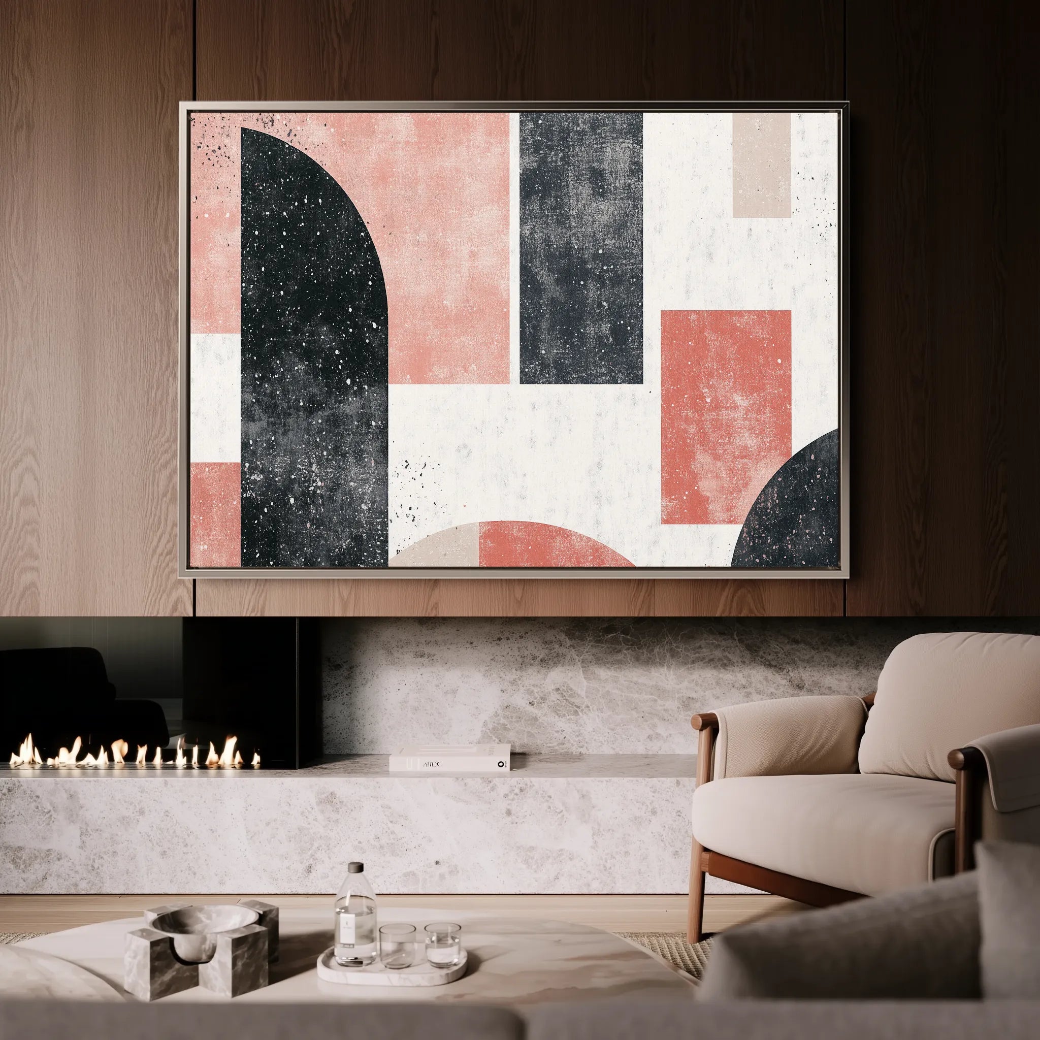 Abstract 604 Canvas Art 18" x 24" / 45 x 60 cm / Black