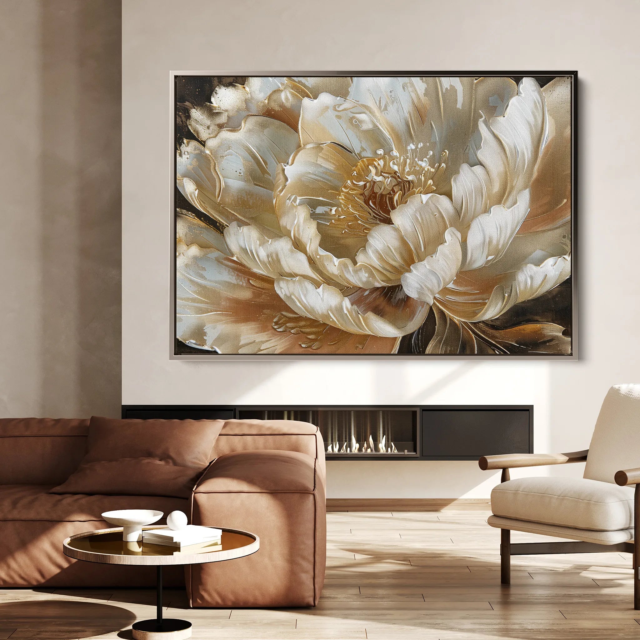 Floral 604 Canvas Art 18" x 24" / 45 x 60 cm / Black