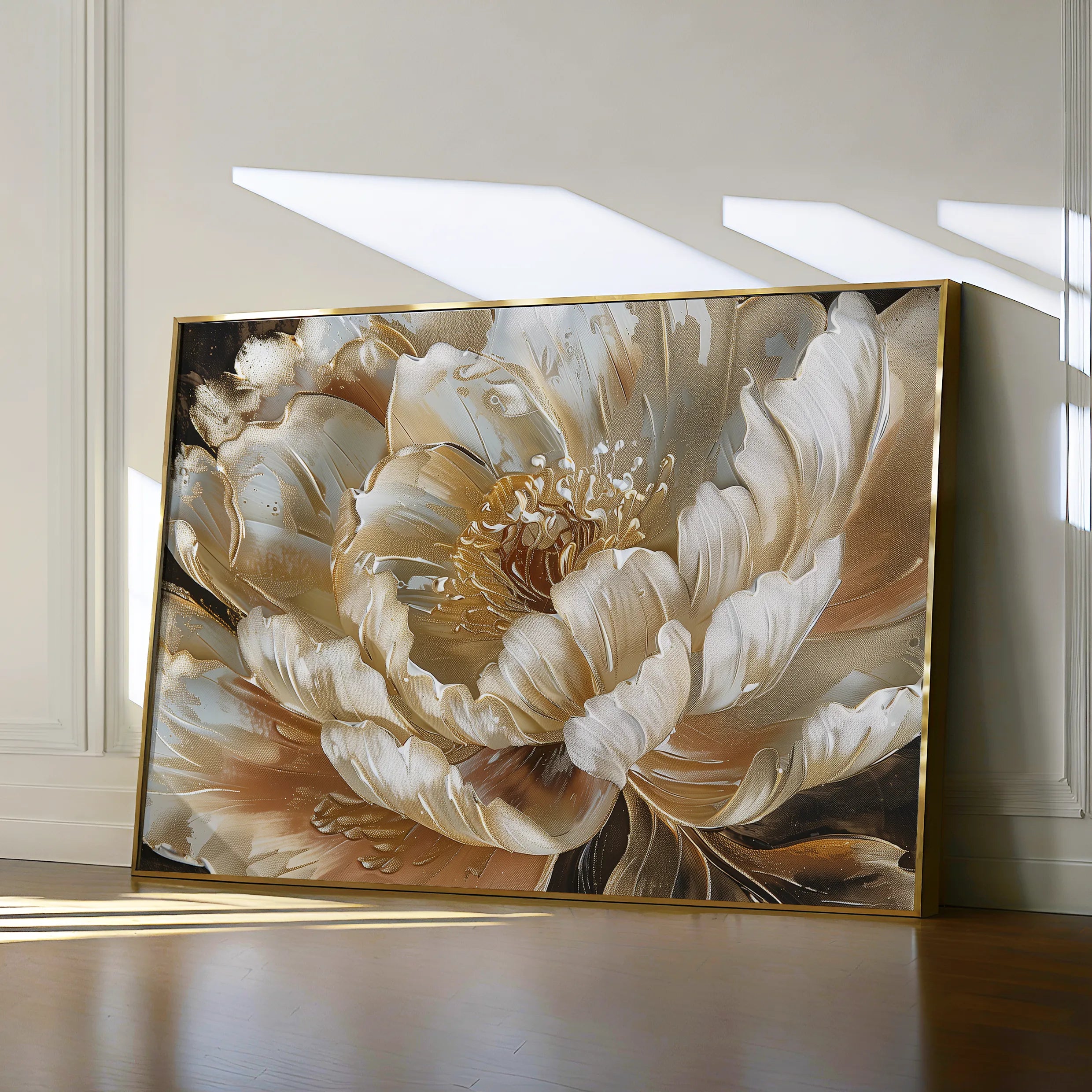 Floral 604 Canvas Art 18" x 24" / 45 x 60 cm / Black