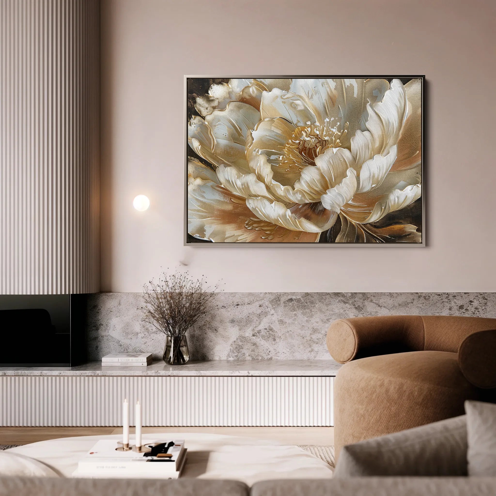 Floral 604 Canvas Art 18" x 24" / 45 x 60 cm / Black