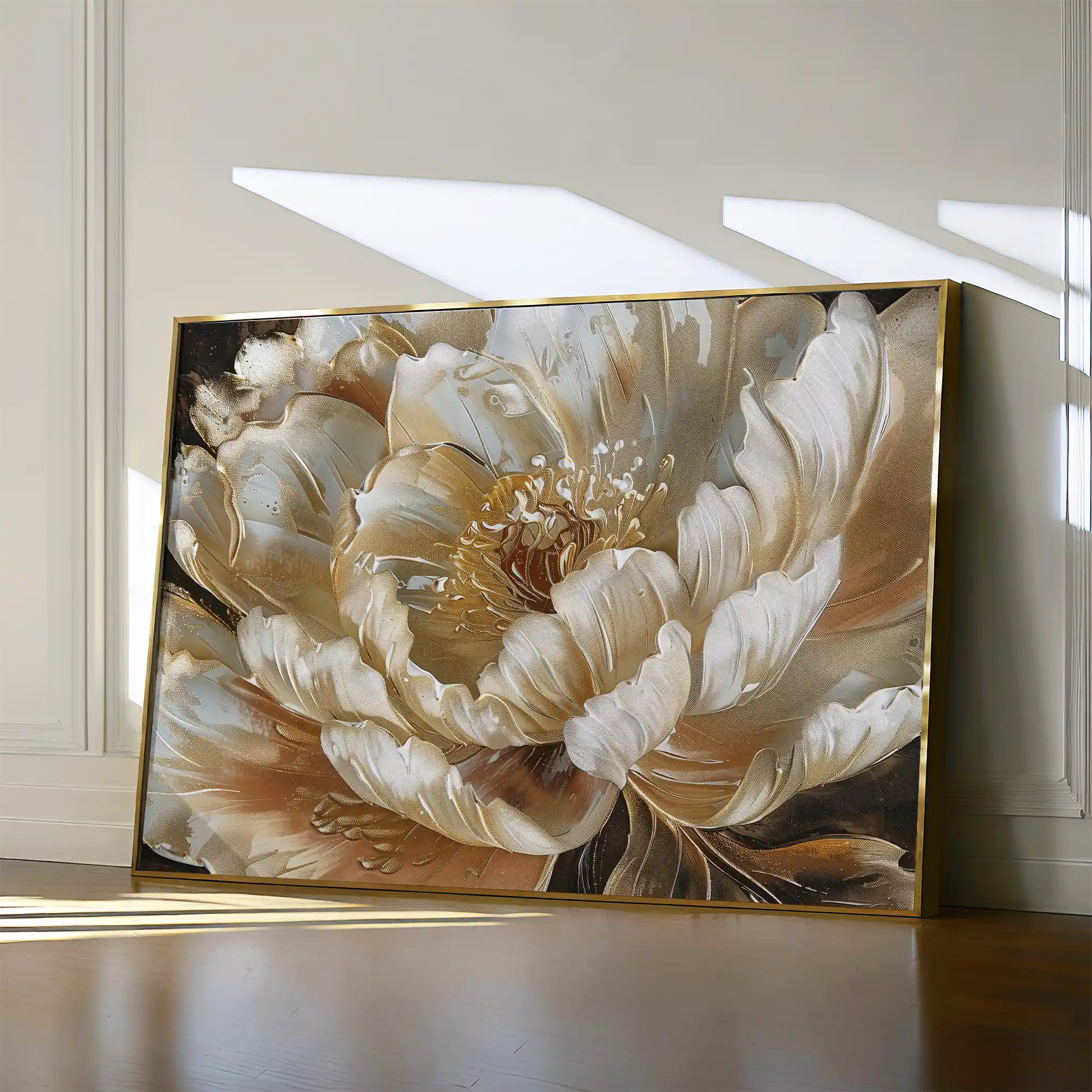 Floral 604 Canvas Art 60 x 40 cm / Black
