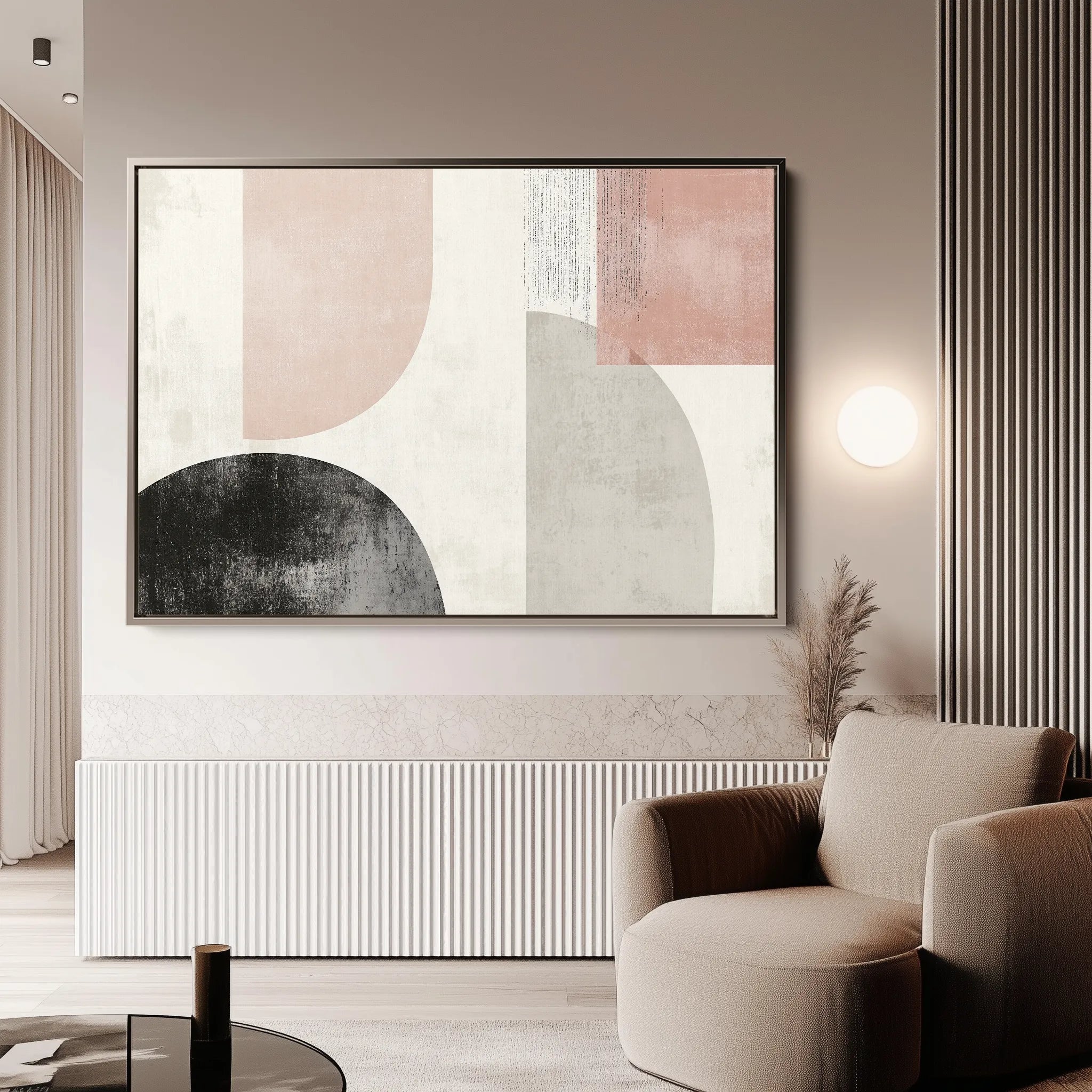 Abstract 605 Canvas Art 18" x 24" / 45 x 60 cm / Black