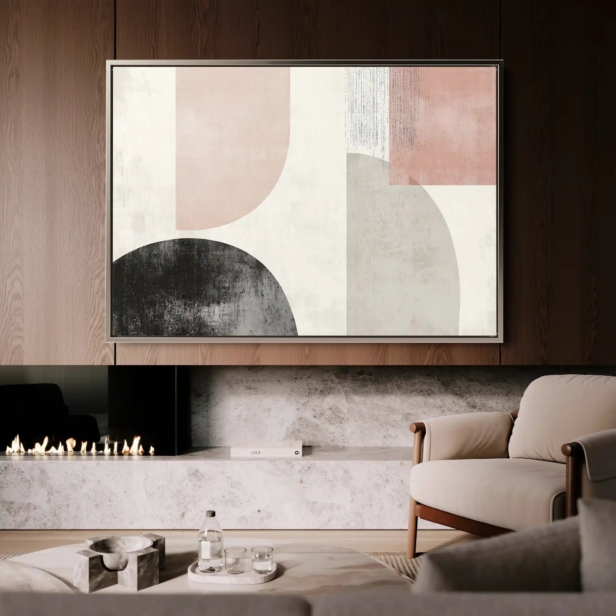 Abstract 605 Canvas Art 18" x 24" / 45 x 60 cm / Black