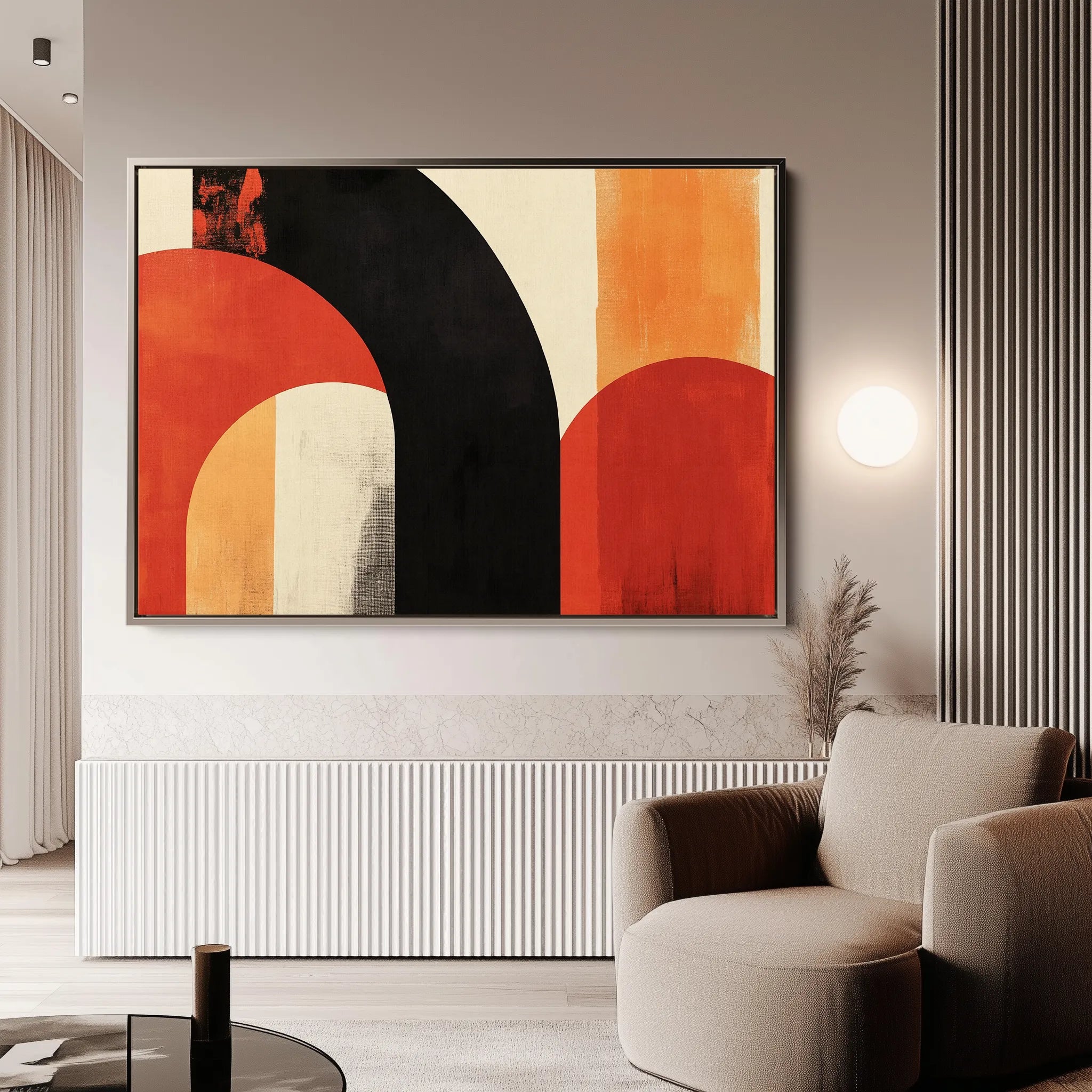 Abstract 607 Canvas Art 18" x 24" / 45 x 60 cm / Black