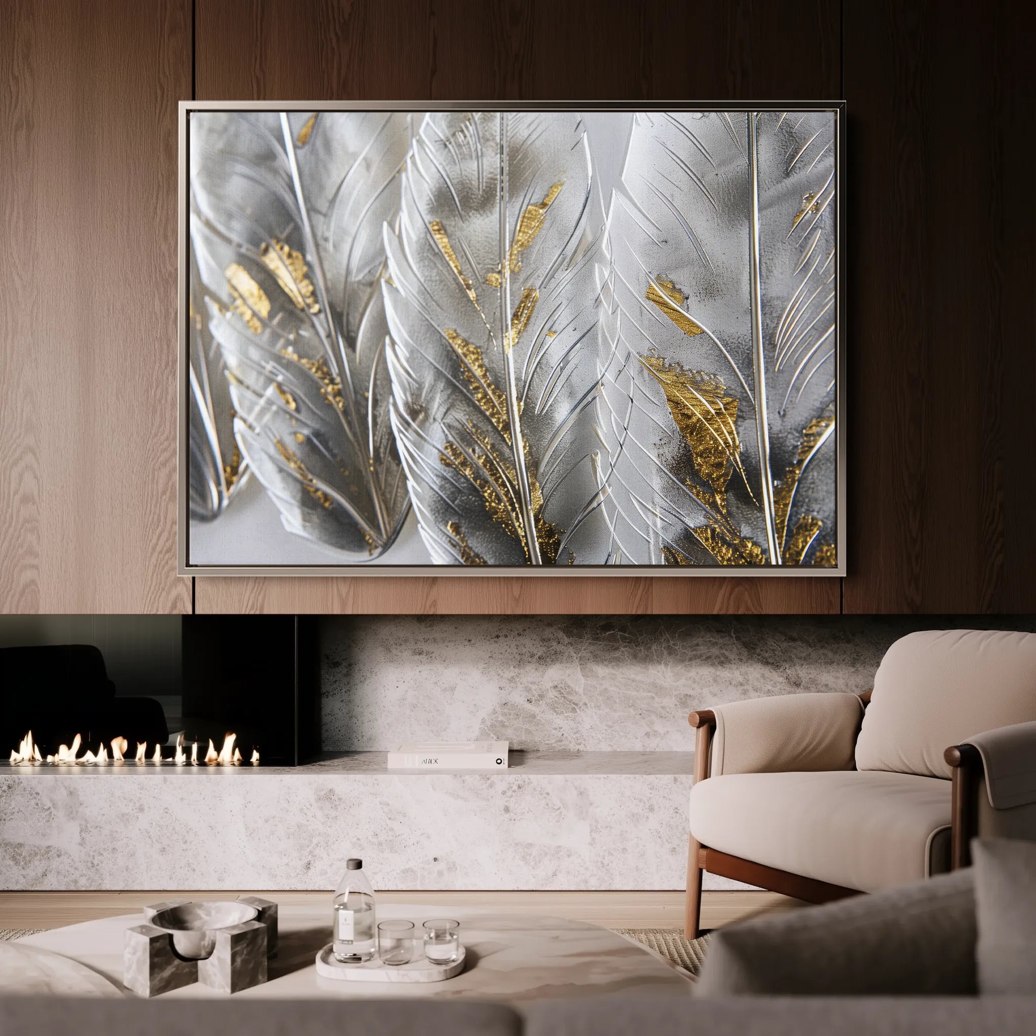 Floral 607 Canvas Art 18" x 24" / 45 x 60 cm / Black