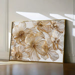 Floral 608 Canvas Art 18" x 24" / 45 x 60 cm / Black