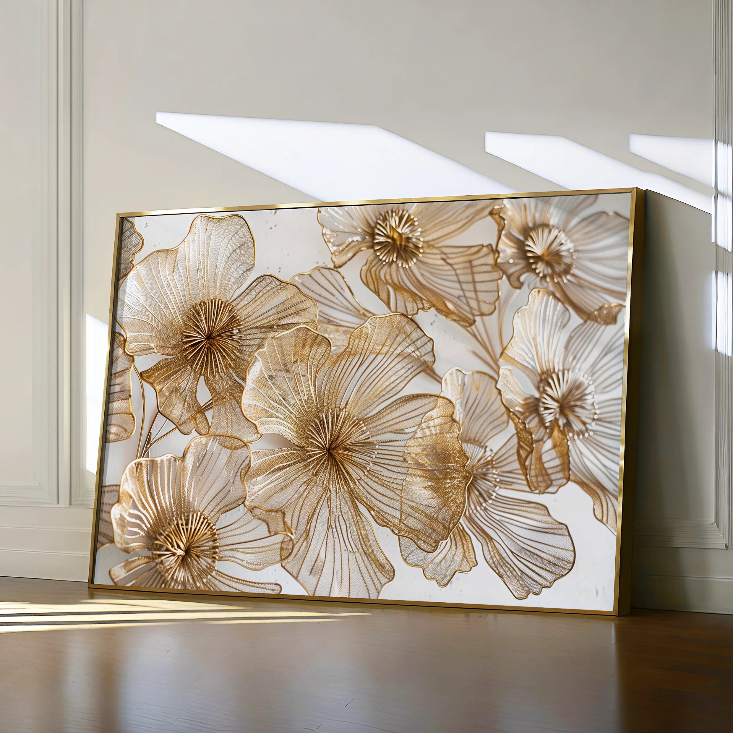 Floral 608 Canvas Art 18" x 24" / 45 x 60 cm / Black