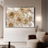 Floral 608 Canvas Art 18" x 24" / 45 x 60 cm / Black