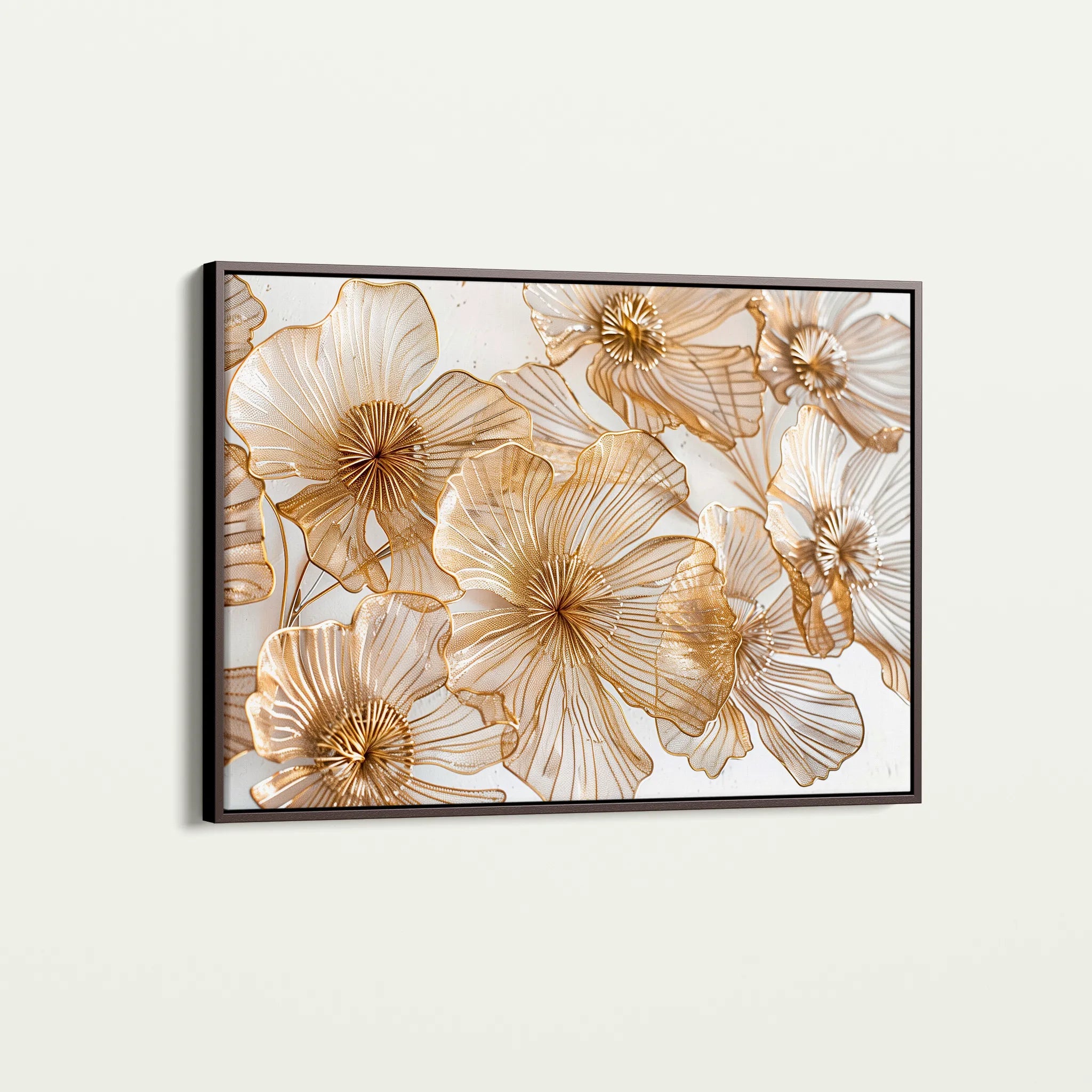 Floral 608 Canvas Art 18" x 24" / 45 x 60 cm / Black