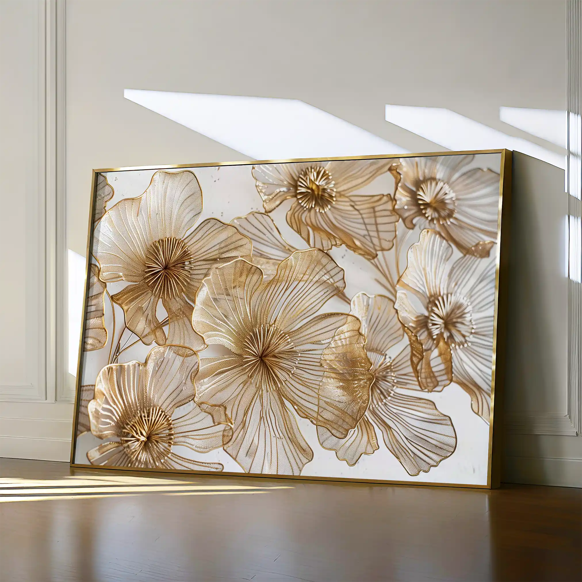 Floral 608 Canvas Art 60 x 40 cm / Black