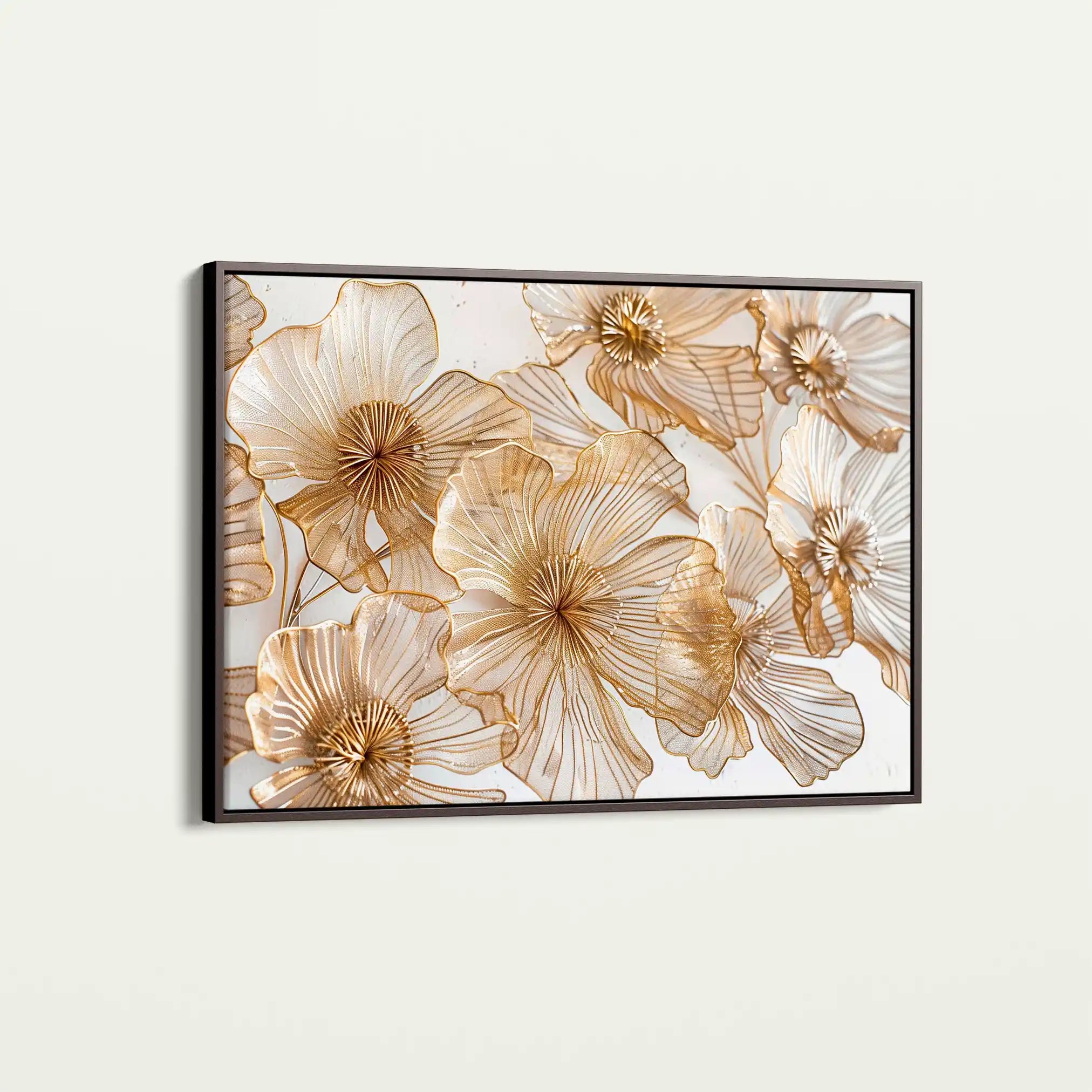 Floral 608 Canvas Art 60 x 40 cm / Black