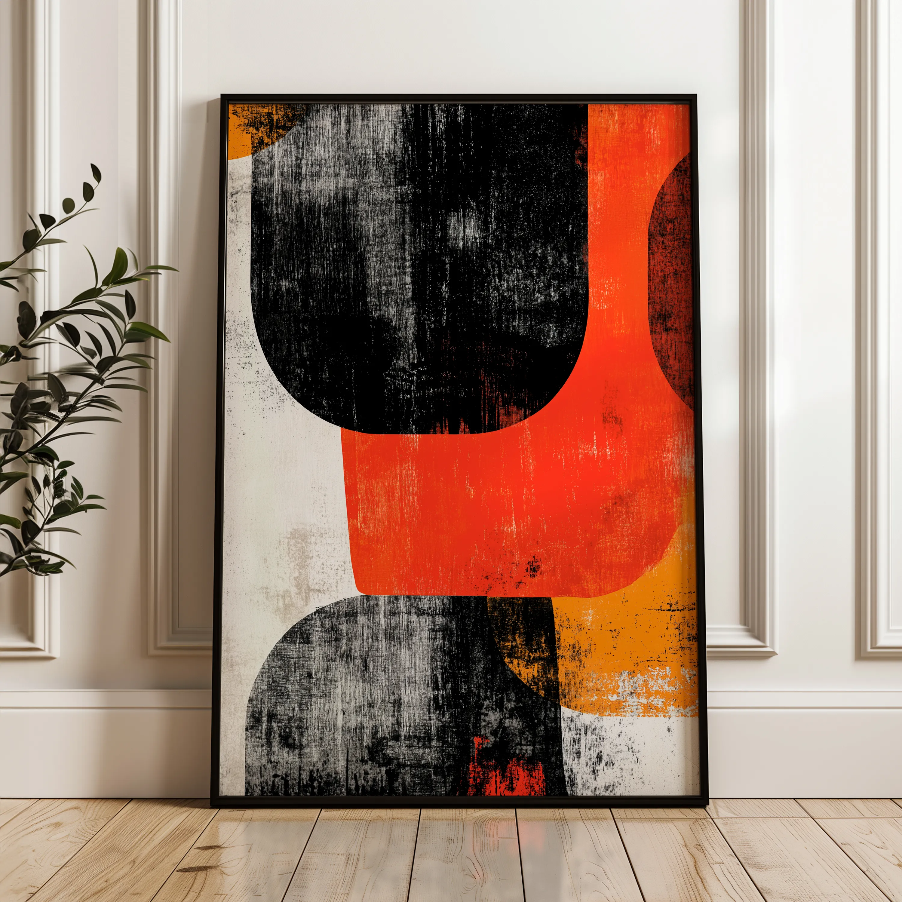 Abstract 609 Canvas Art 18" x 24" / 45 x 60 cm / Black
