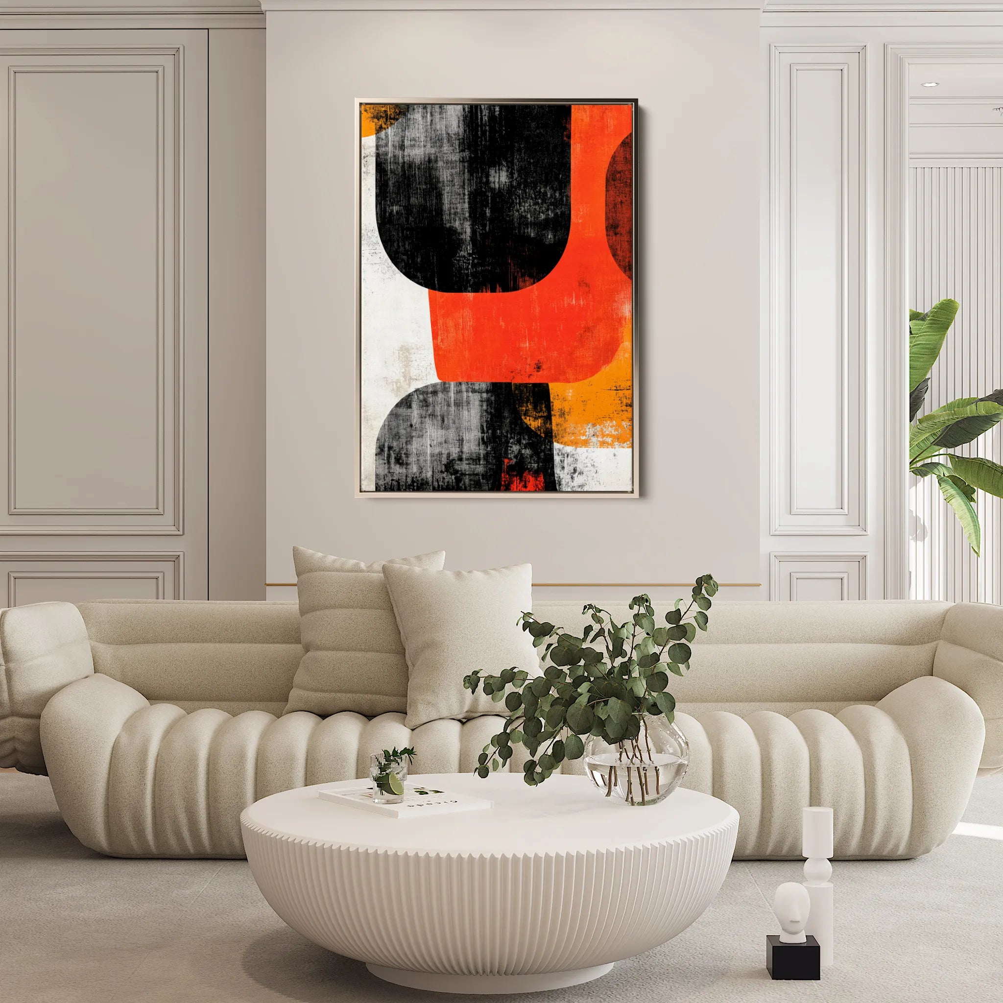 Abstract 609 Canvas Art 18" x 24" / 45 x 60 cm / Black