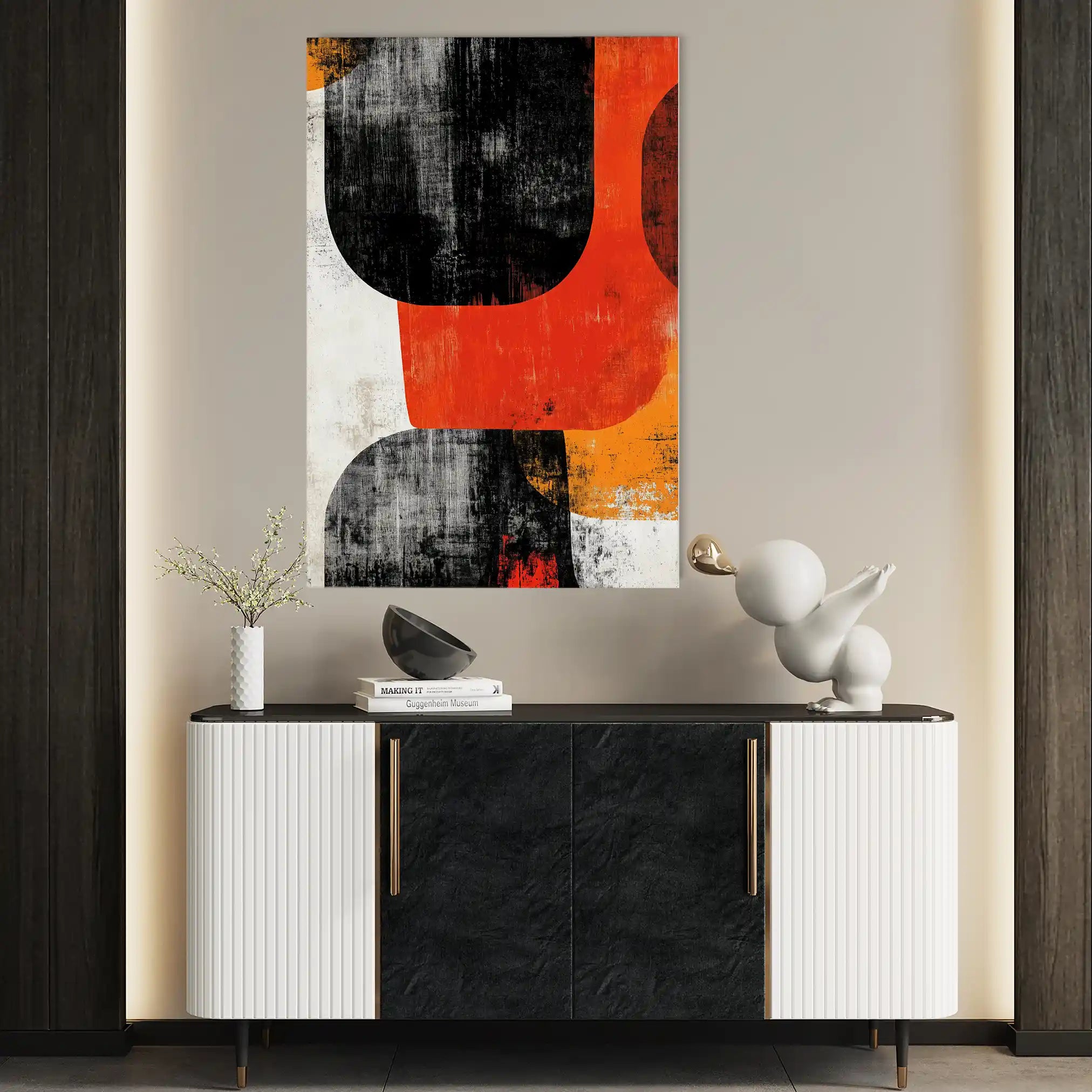 Abstract 609 Canvas Art 60 x 40 cm / Black