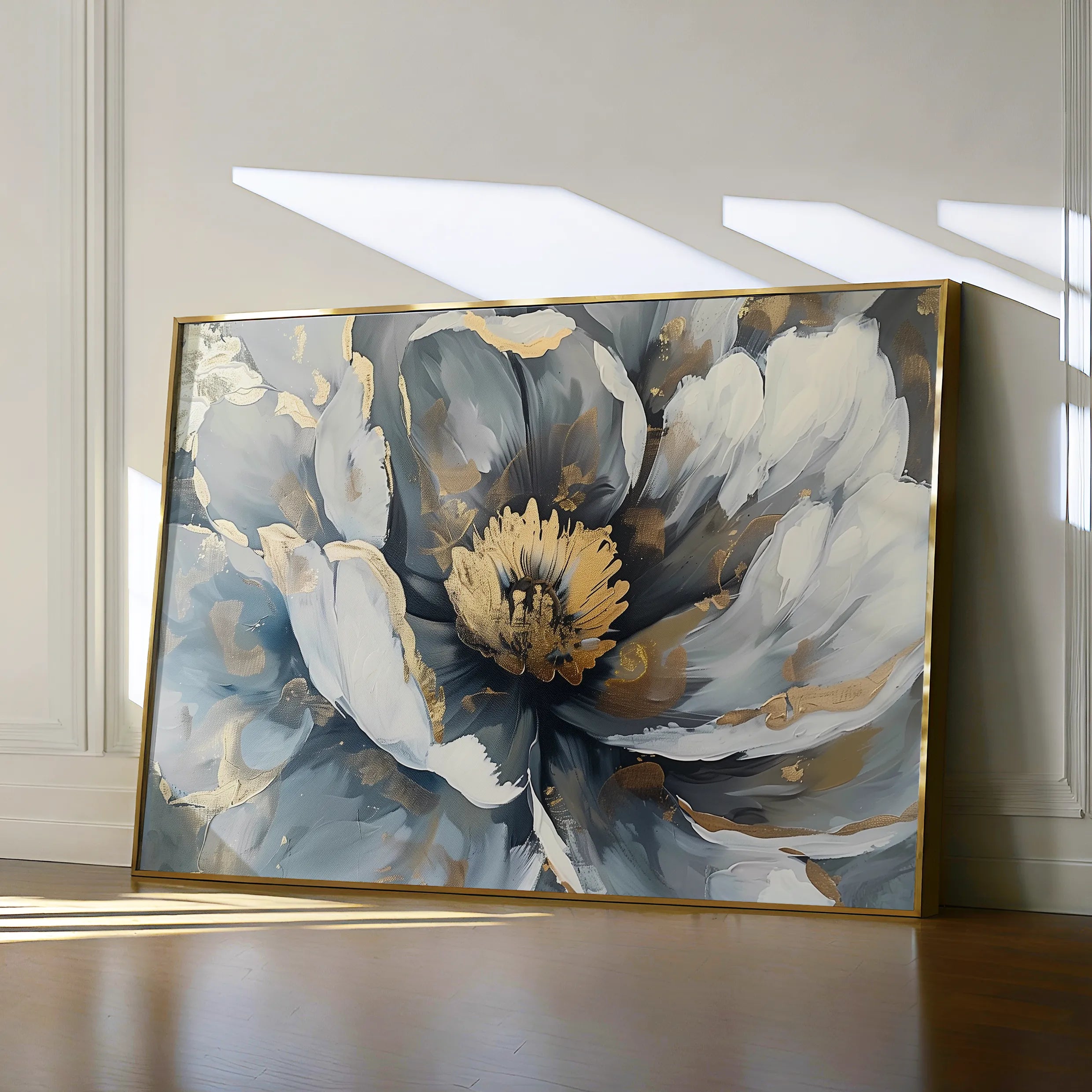 Floral 610 Canvas Art 18" x 24" / 45 x 60 cm / Black