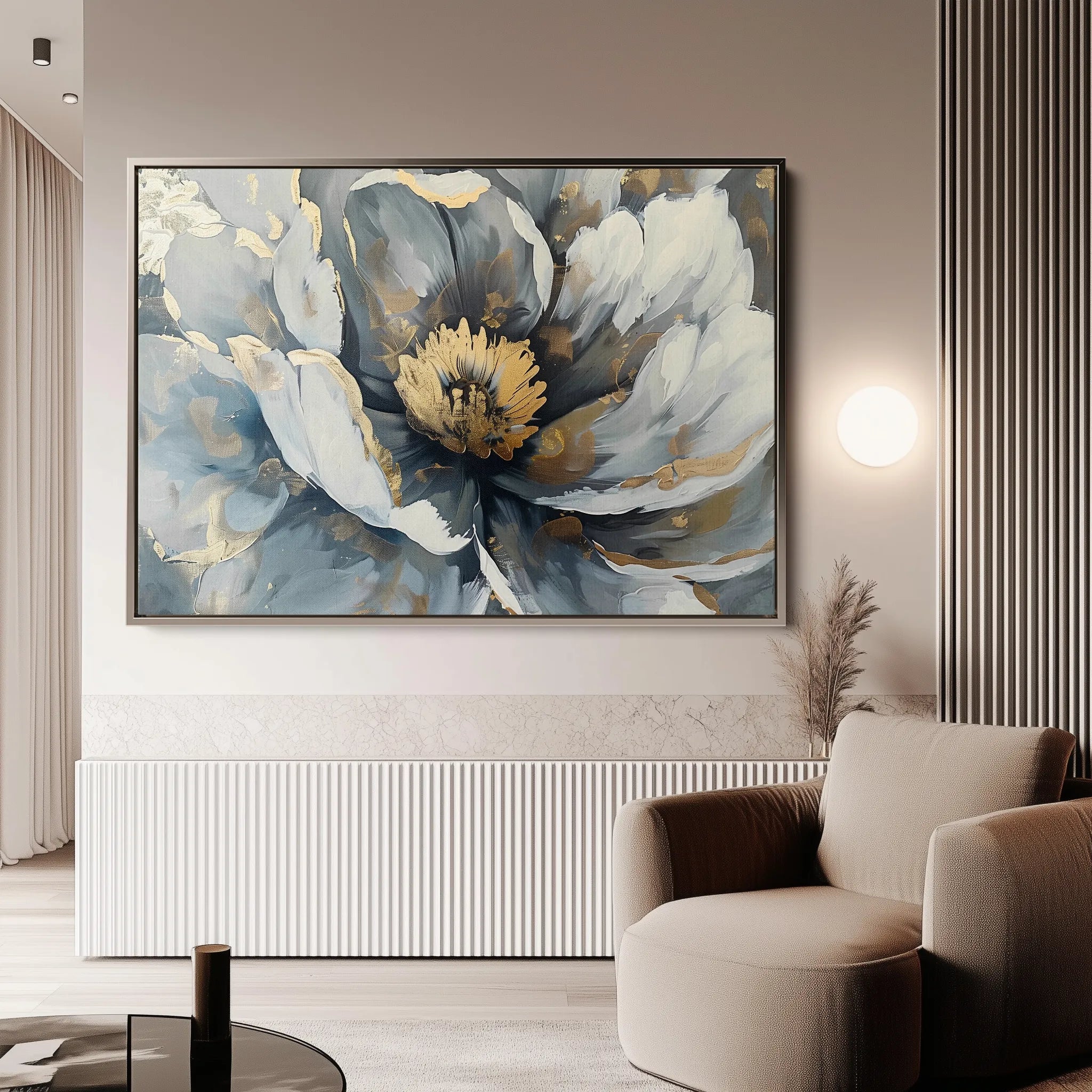 Floral 610 Canvas Art 18" x 24" / 45 x 60 cm / Black