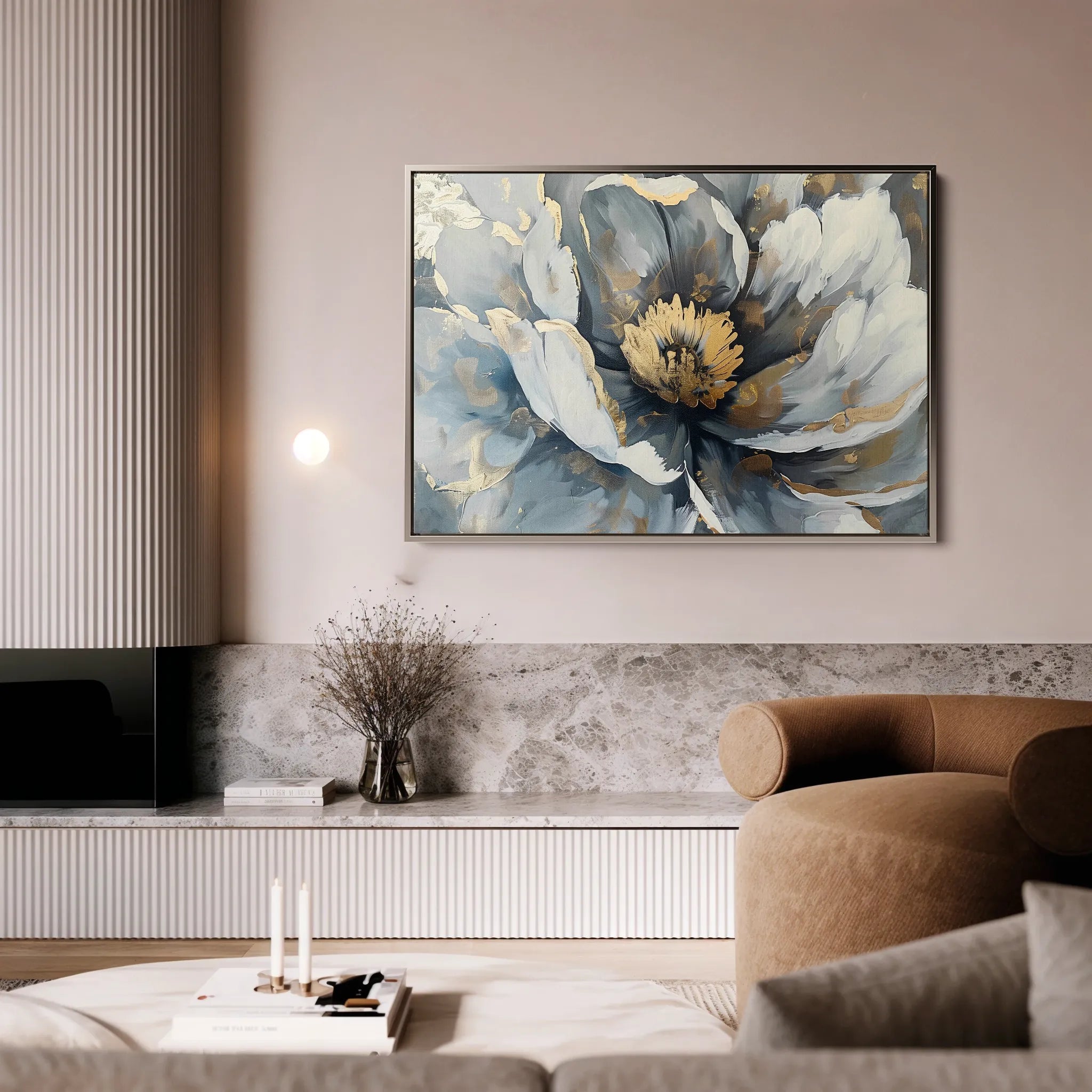 Floral 610 Canvas Art 18" x 24" / 45 x 60 cm / Black