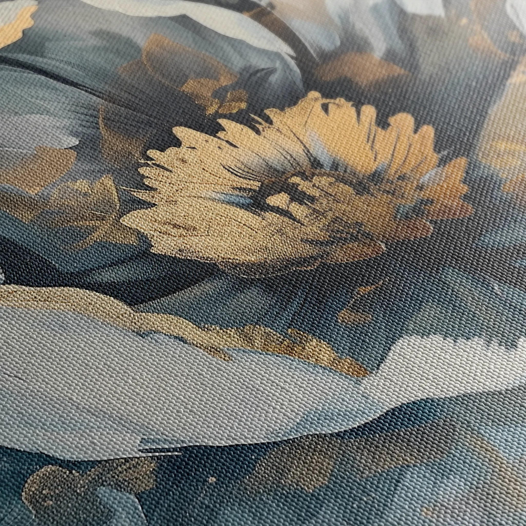 Floral 610 Canvas Art 18" x 24" / 45 x 60 cm / Black