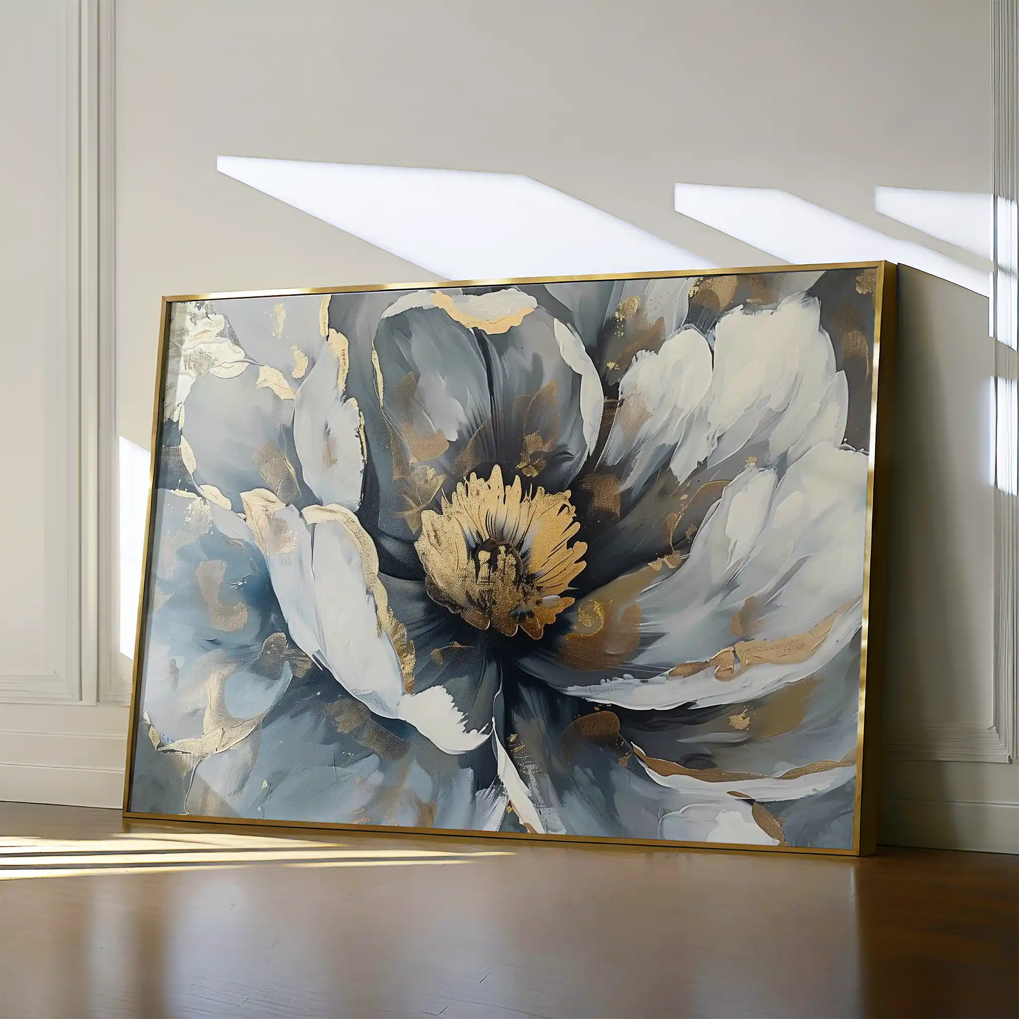 Floral 610 Canvas Art 60 x 40 cm / Black