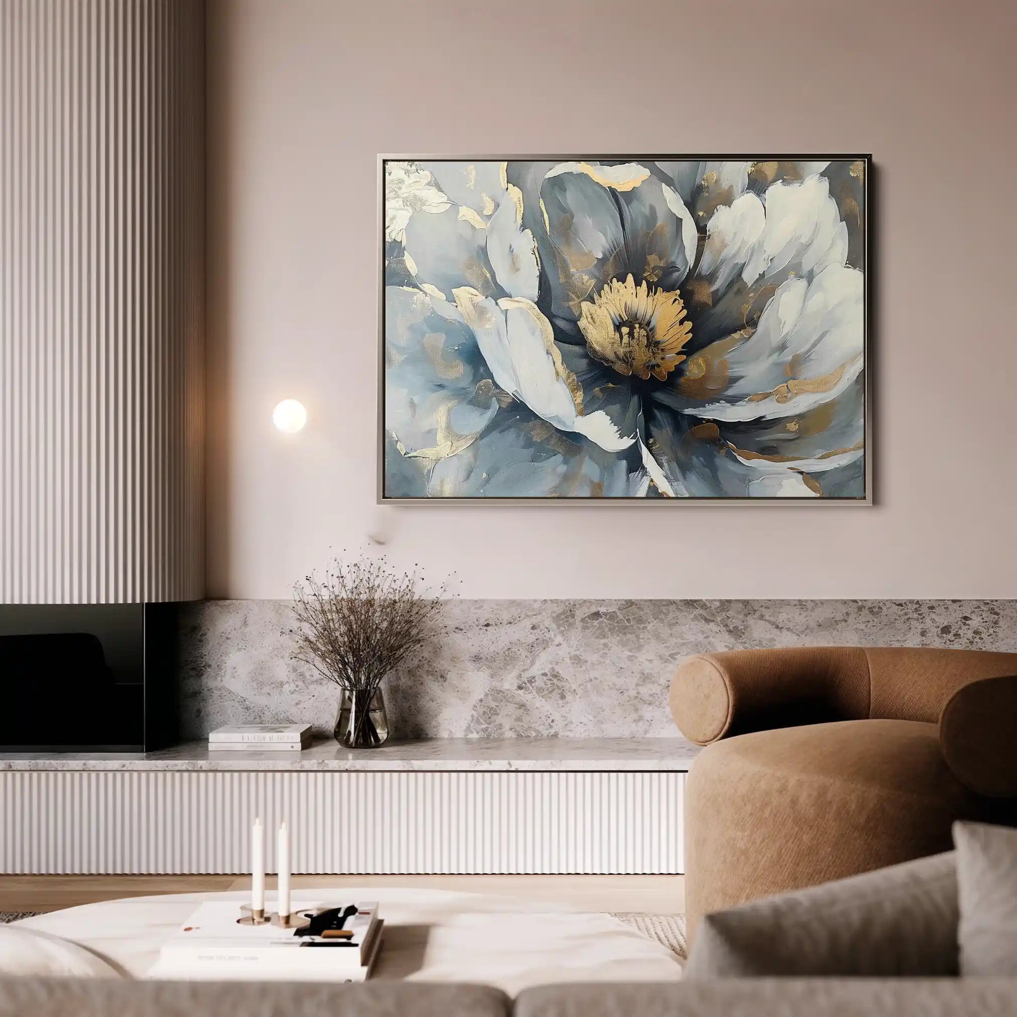 Floral 610 Canvas Art 60 x 40 cm / Black