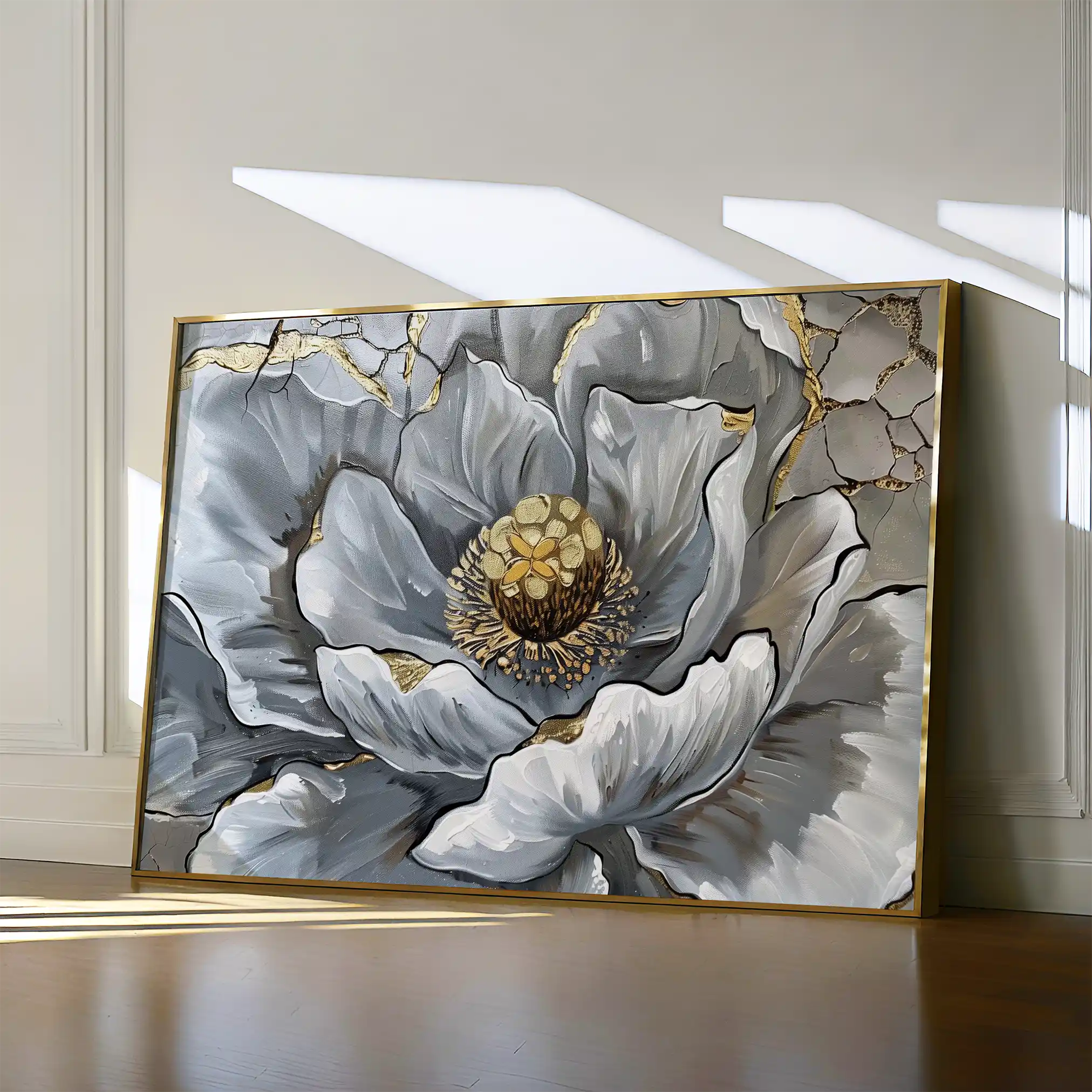 Floral 611 Canvas Art 18" x 24" / 45 x 60 cm / Black
