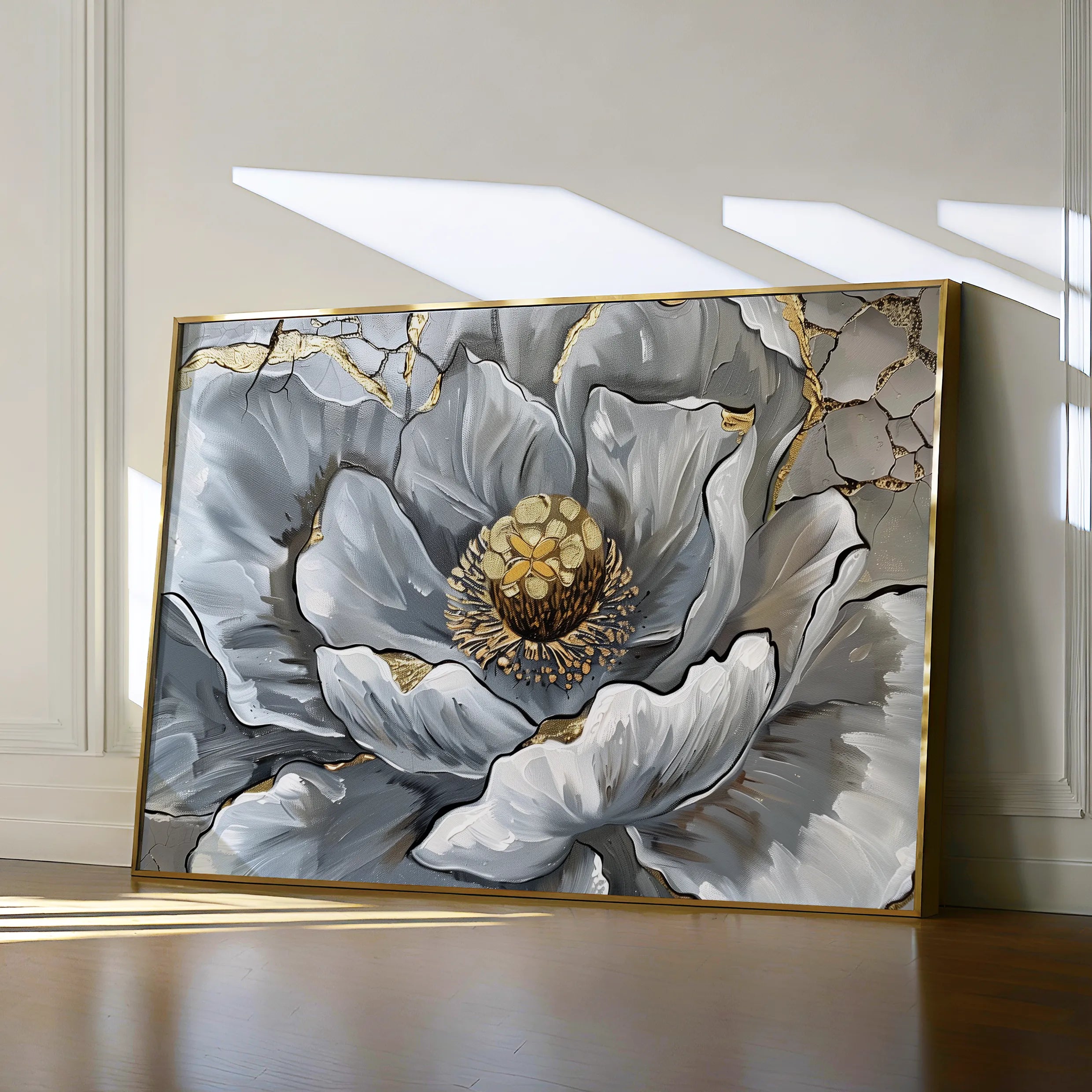 Floral 611 Canvas Art 18" x 24" / 45 x 60 cm / Black