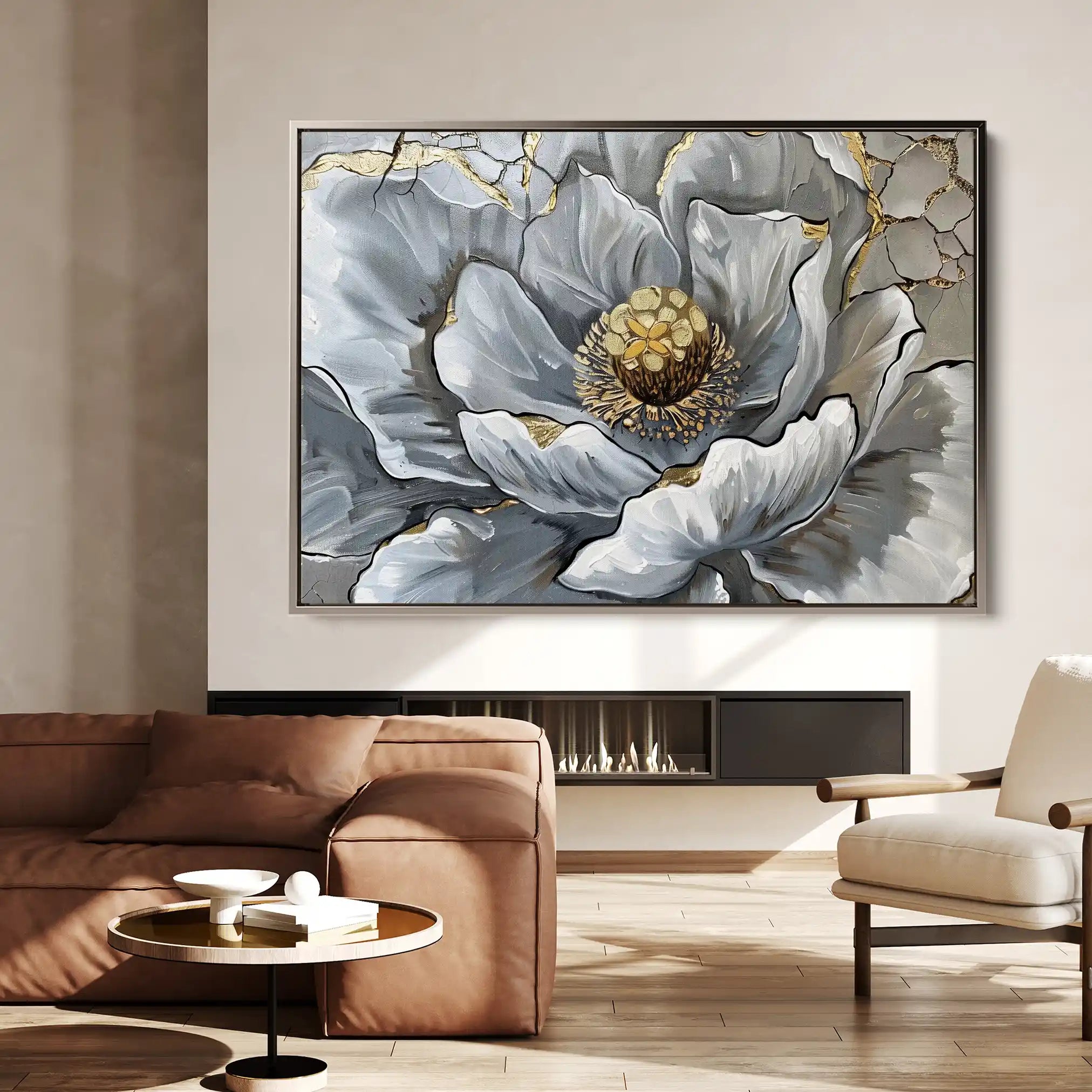Floral 611 Canvas Art 18" x 24" / 45 x 60 cm / Black