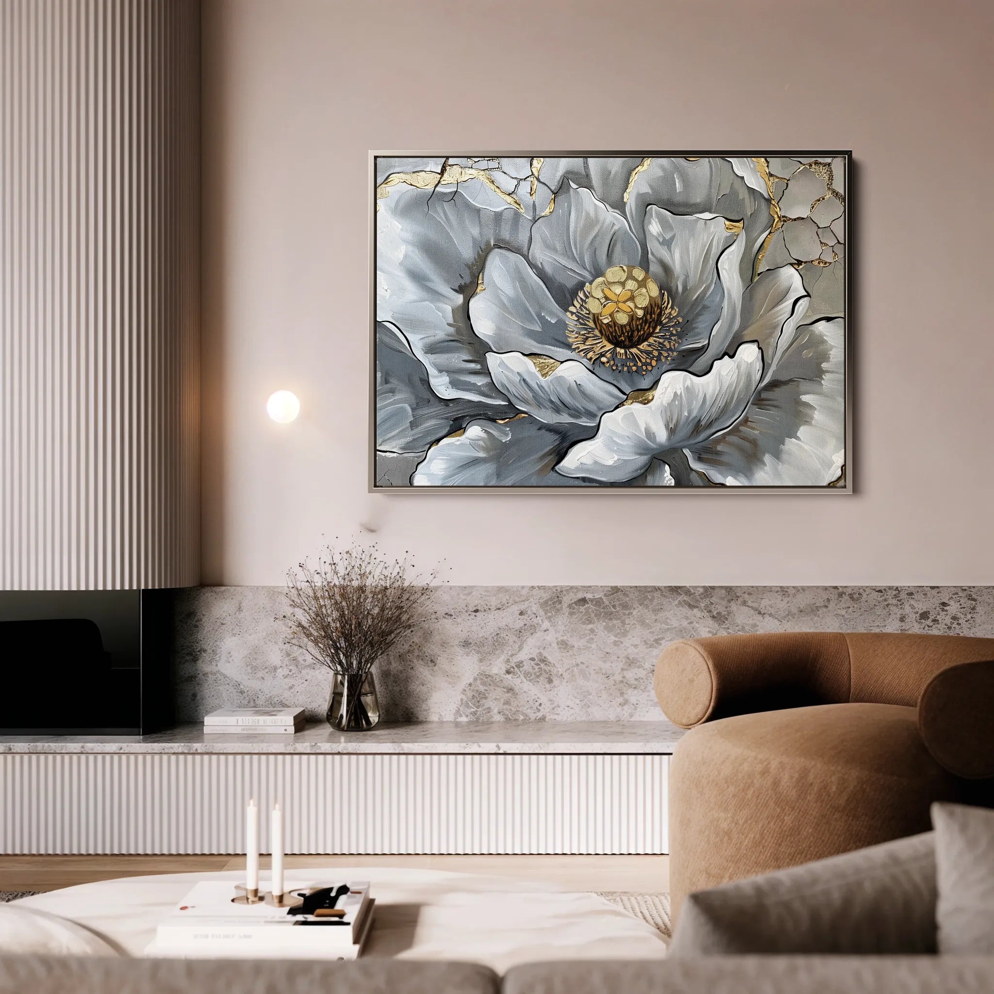 Floral 611 Canvas Art 18" x 24" / 45 x 60 cm / Black