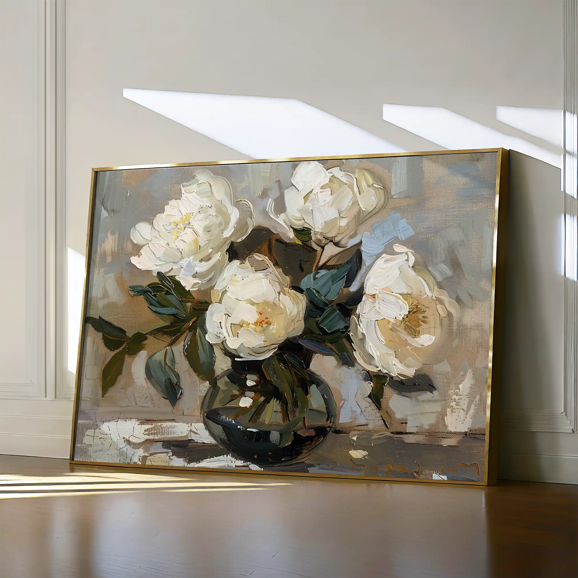 Floral 612 Canvas Art 18" x 24" / 45 x 60 cm / Black