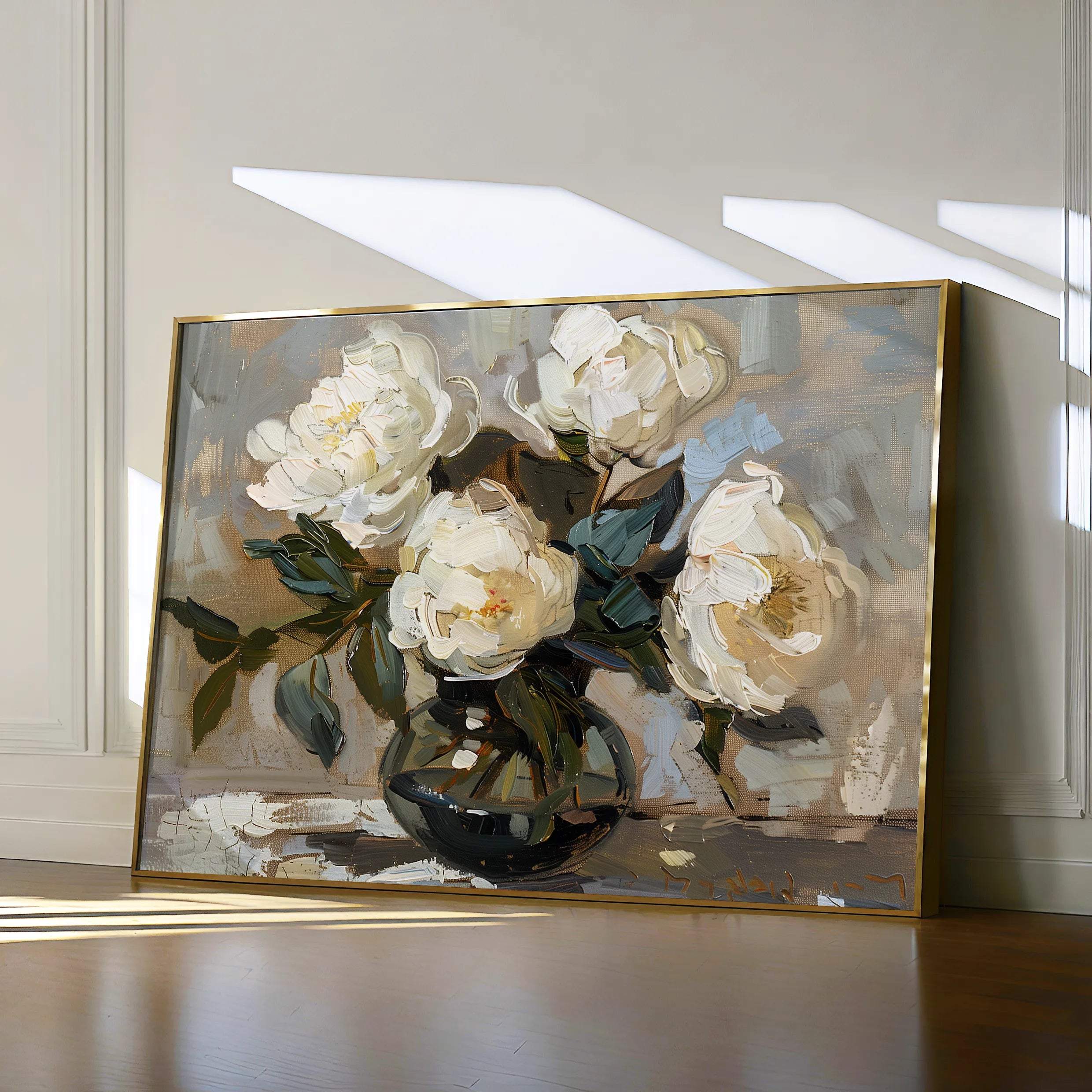 Floral 612 Canvas Art 18" x 24" / 45 x 60 cm / Black