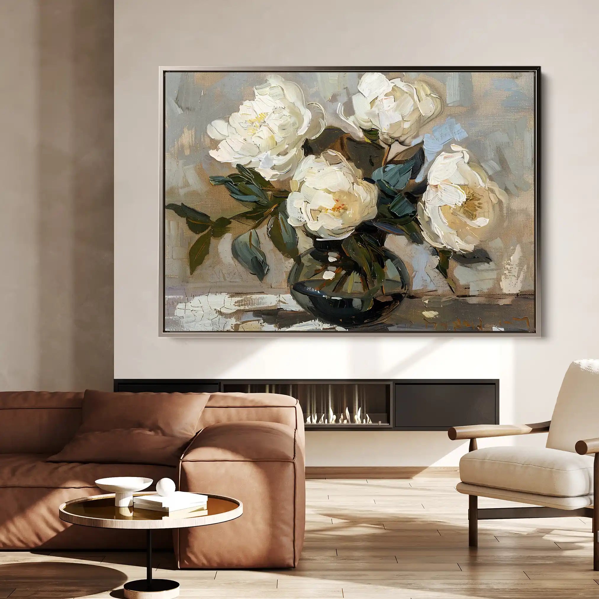 Floral 612 Canvas Art 18" x 24" / 45 x 60 cm / Black