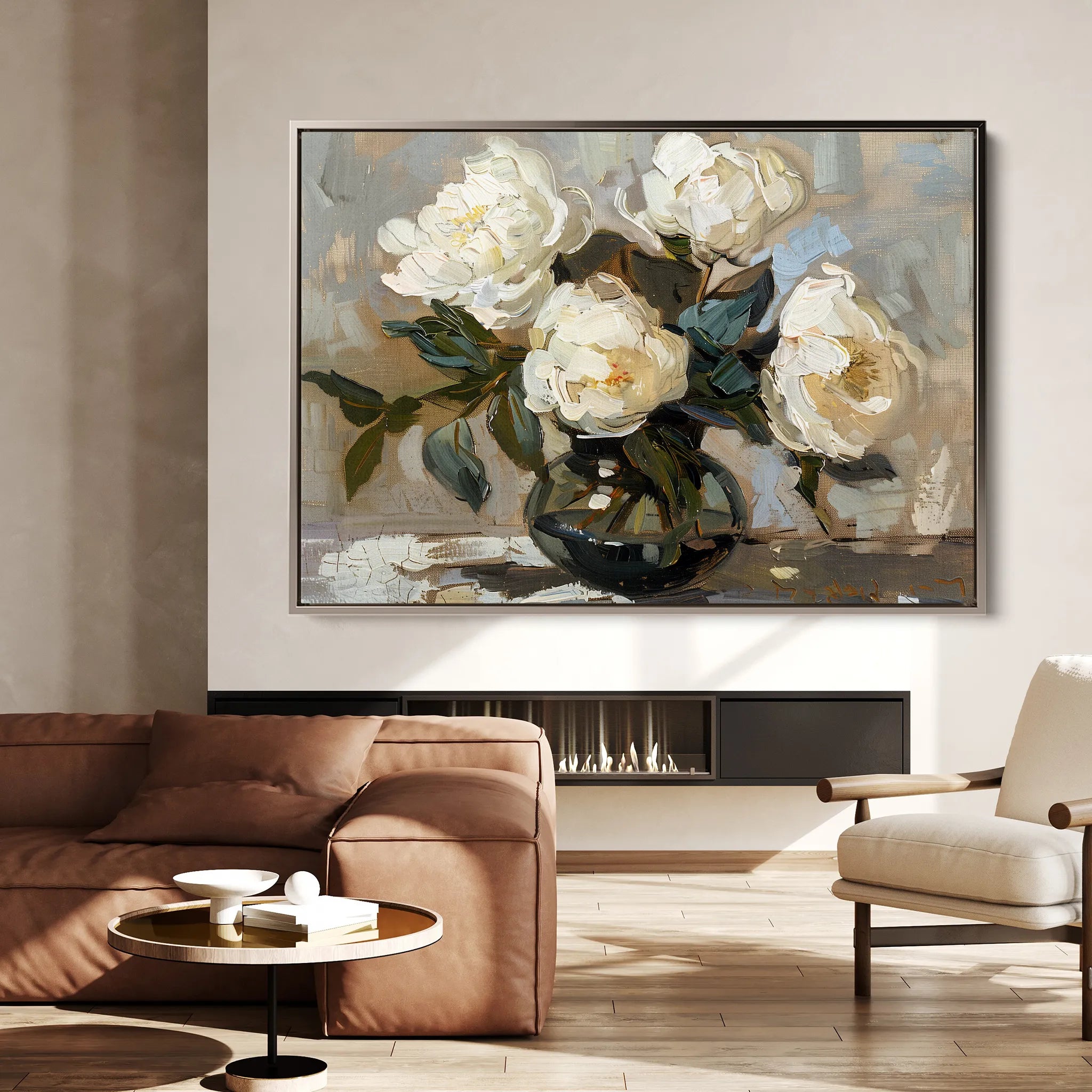 Floral 612 Canvas Art 18" x 24" / 45 x 60 cm / Black