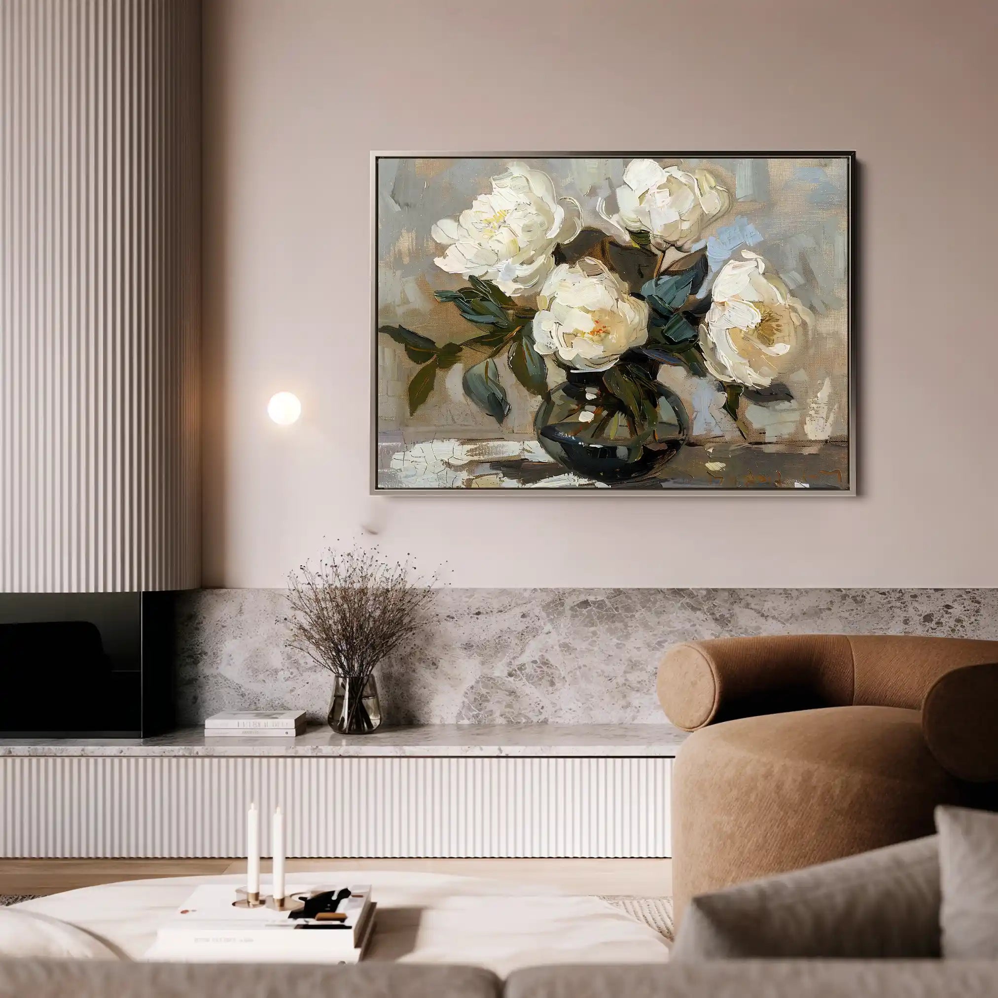 Floral 612 Canvas Art 18" x 24" / 45 x 60 cm / Black