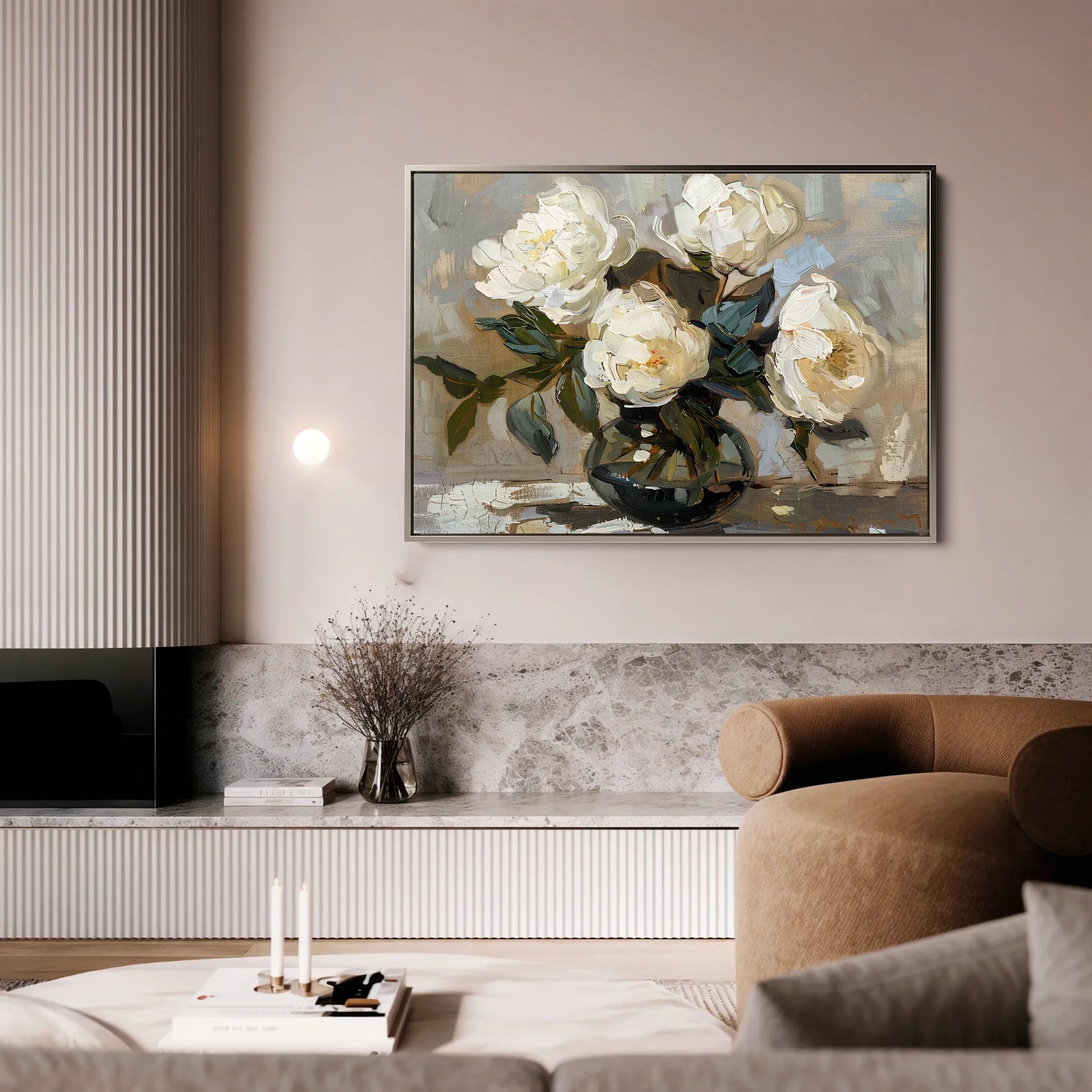 Floral 612 Canvas Art 18" x 24" / 45 x 60 cm / Black