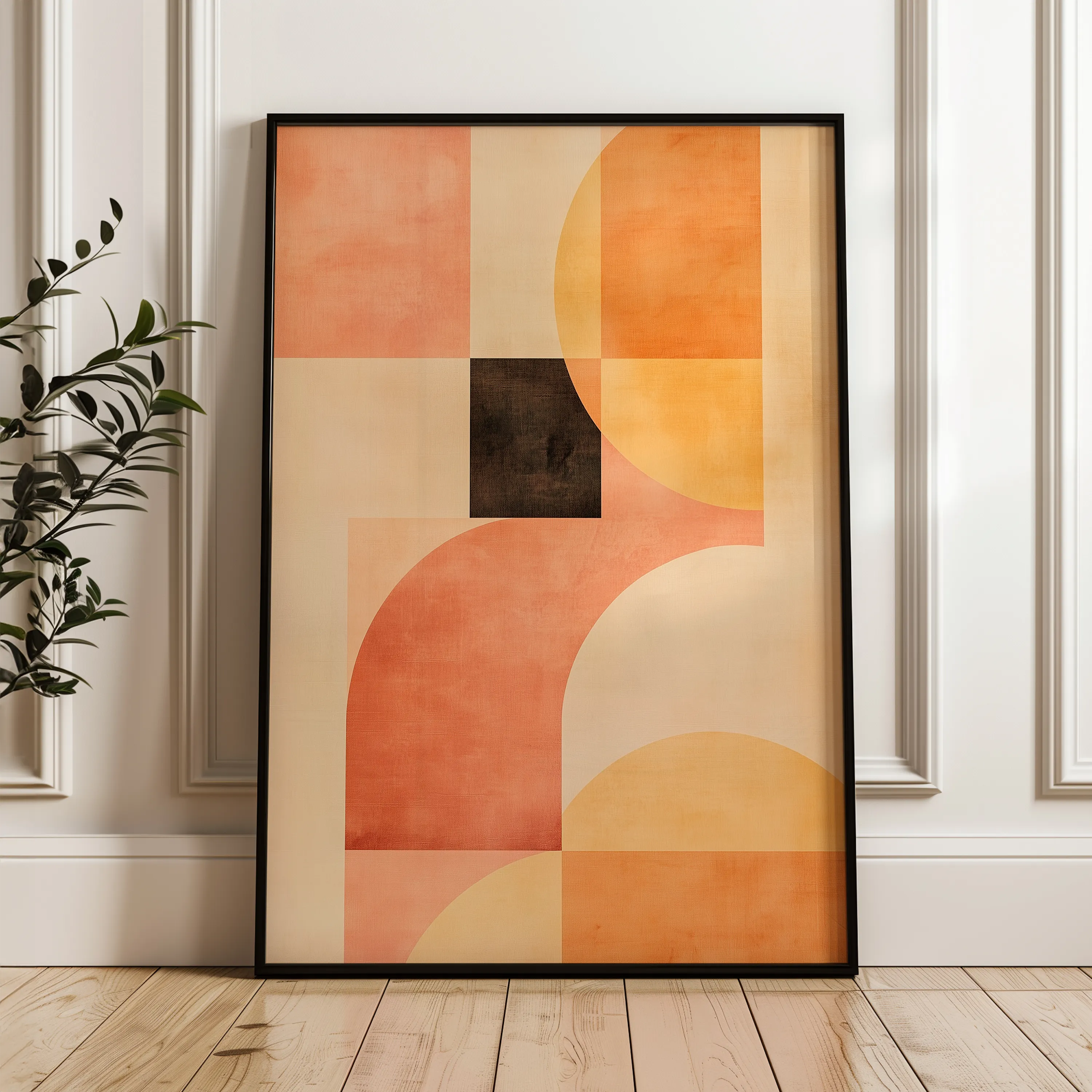 Abstract 614 Canvas Art 18" x 24" / 45 x 60 cm / Black