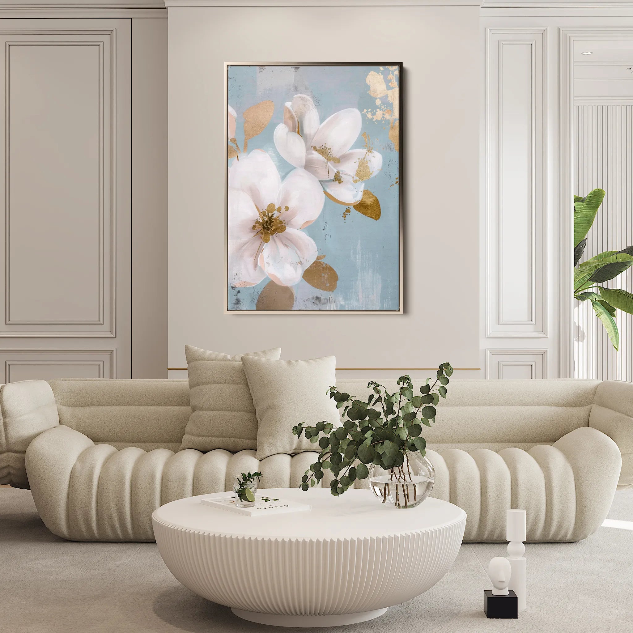 Floral 614 Canvas Art 18" x 24" / 45 x 60 cm / Black