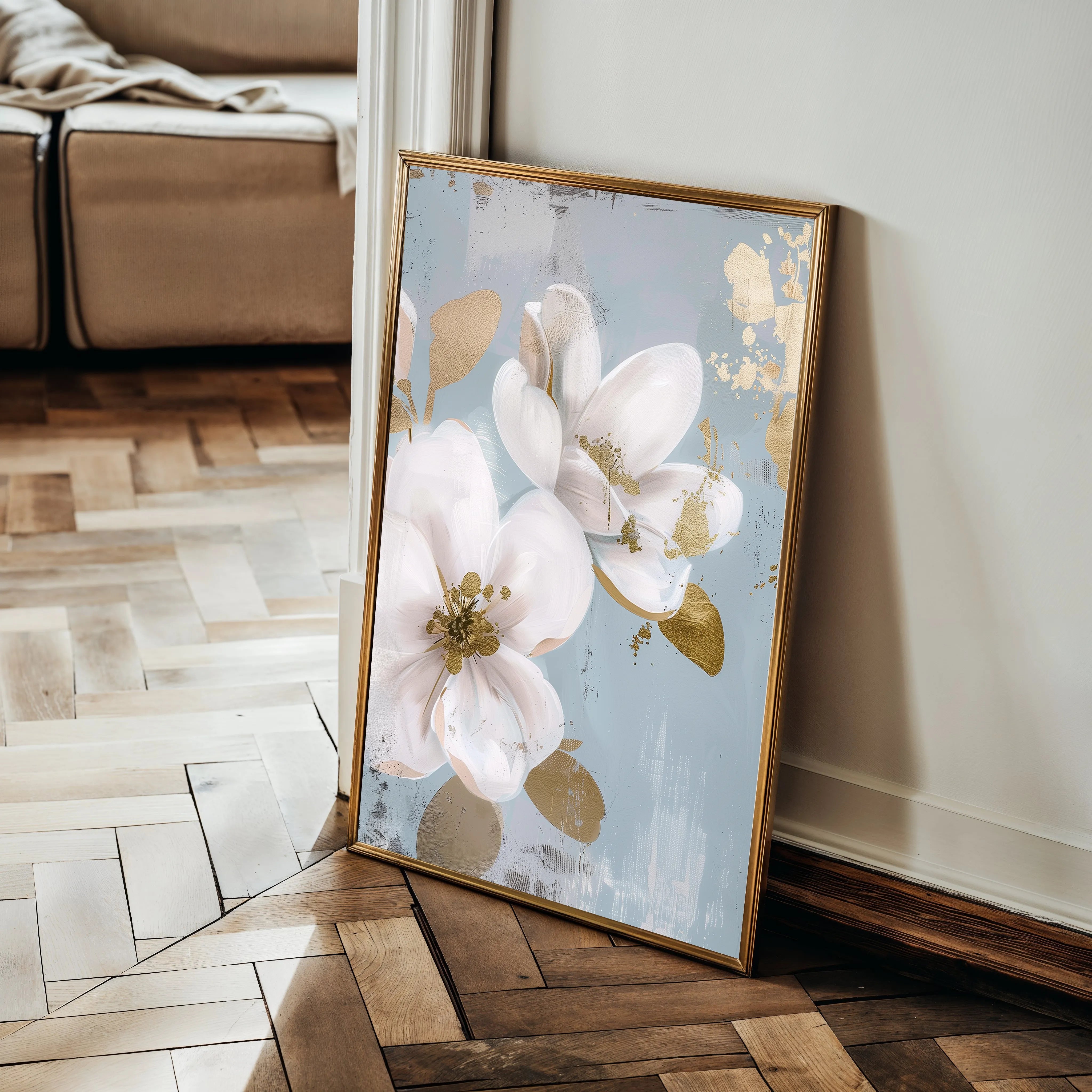 Floral 614 Canvas Art 18" x 24" / 45 x 60 cm / Black