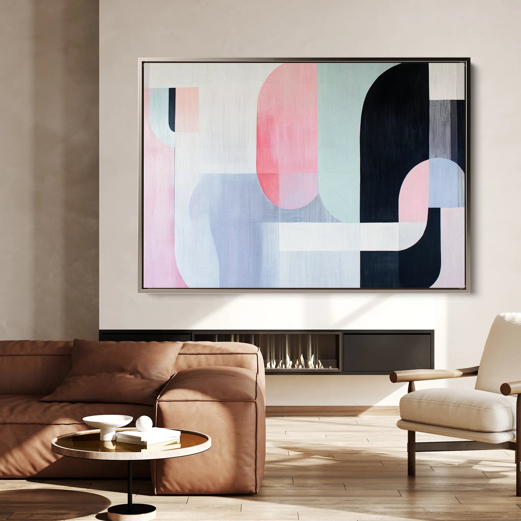 Abstract 615 Canvas Art 18" x 24" / 45 x 60 cm / Black