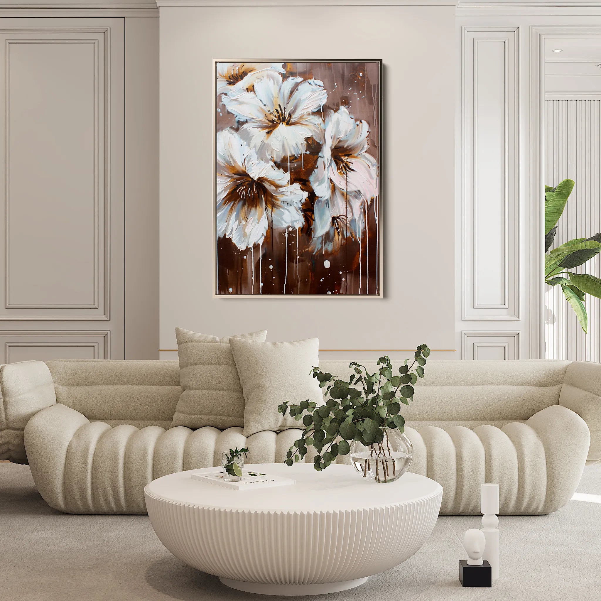 Floral 615 Canvas Art 18" x 24" / 45 x 60 cm / Black