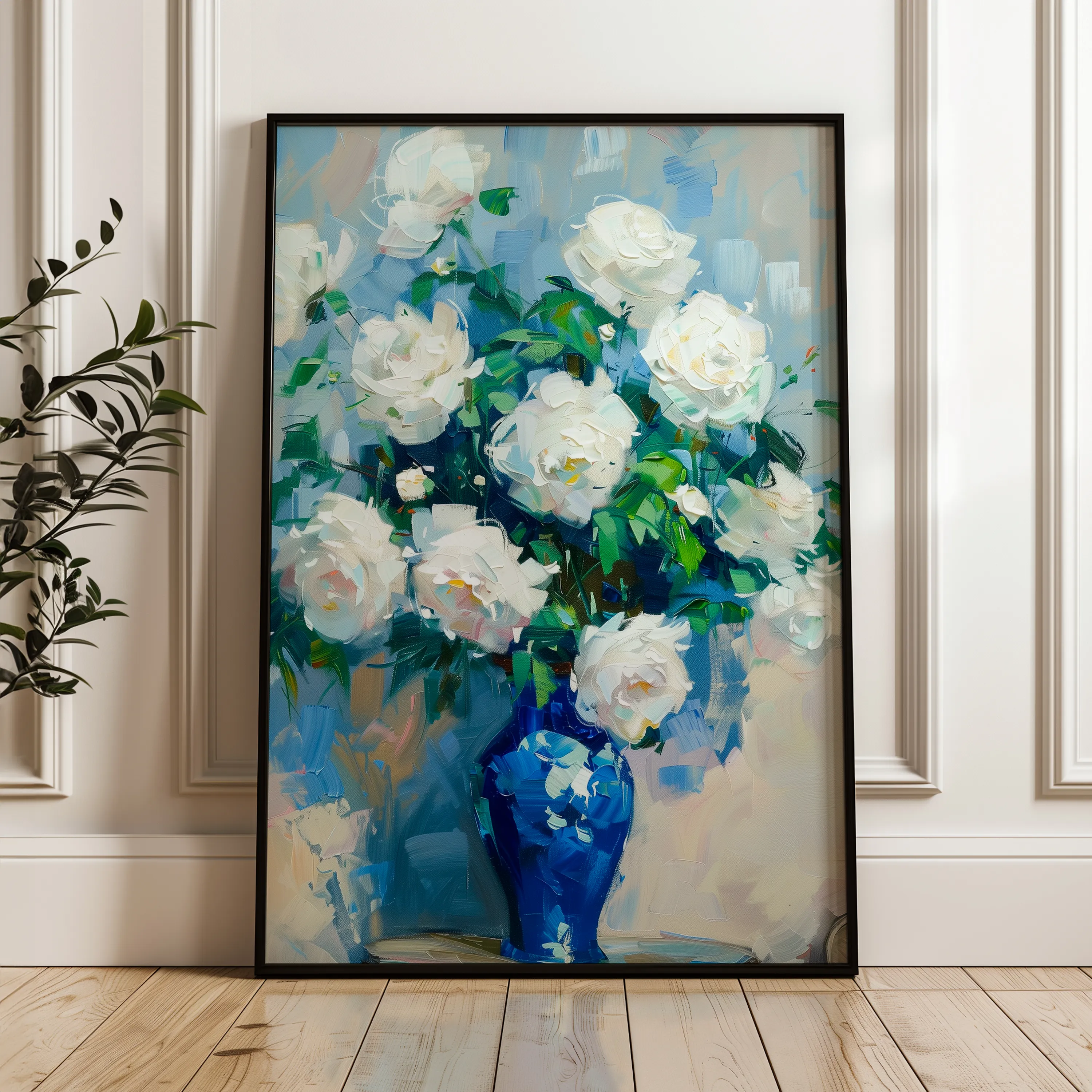 Floral 616 Canvas Art 18" x 24" / 45 x 60 cm / Black