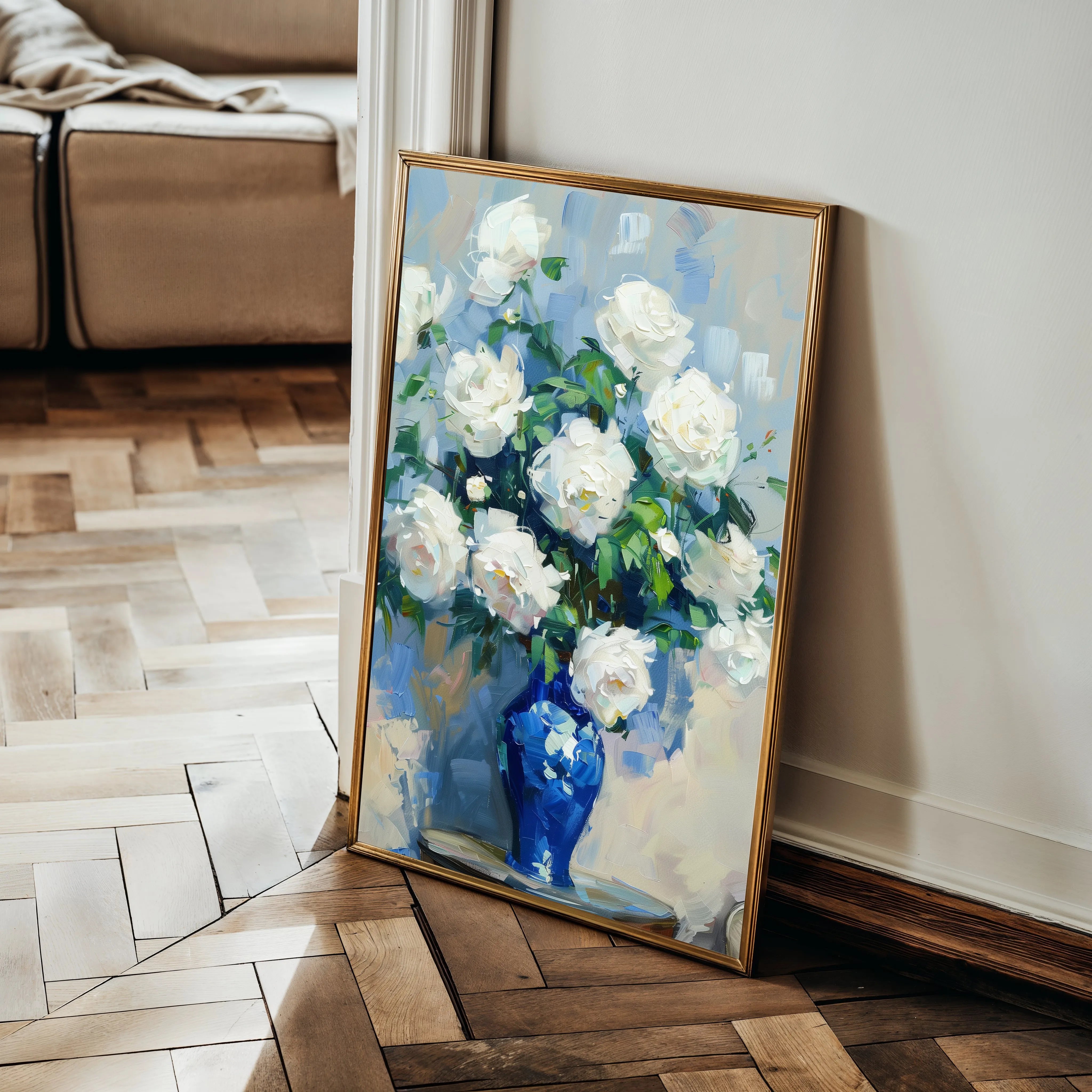 Floral 616 Canvas Art 18" x 24" / 45 x 60 cm / Black