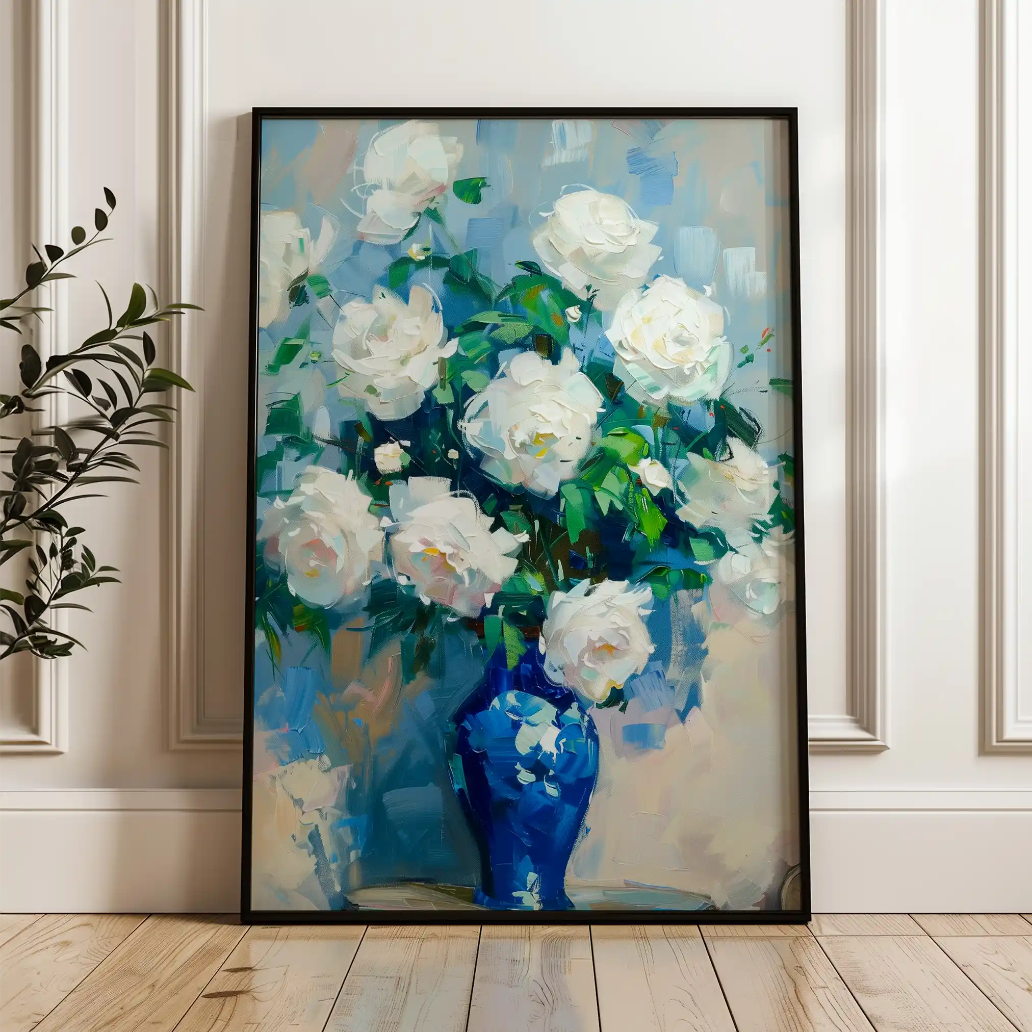 Floral 616 Canvas Art 60 x 40 cm / Black