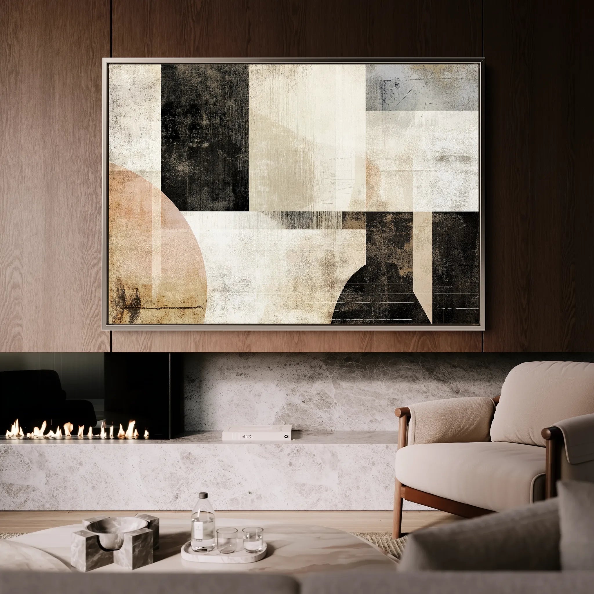 Abstract 617 Canvas Art 18" x 24" / 45 x 60 cm / Black