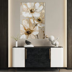 Floral 617 Canvas Art 18" x 24" / 45 x 60 cm / Black