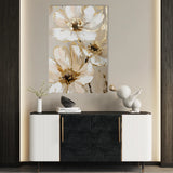Floral 617 Canvas Art 18" x 24" / 45 x 60 cm / Black