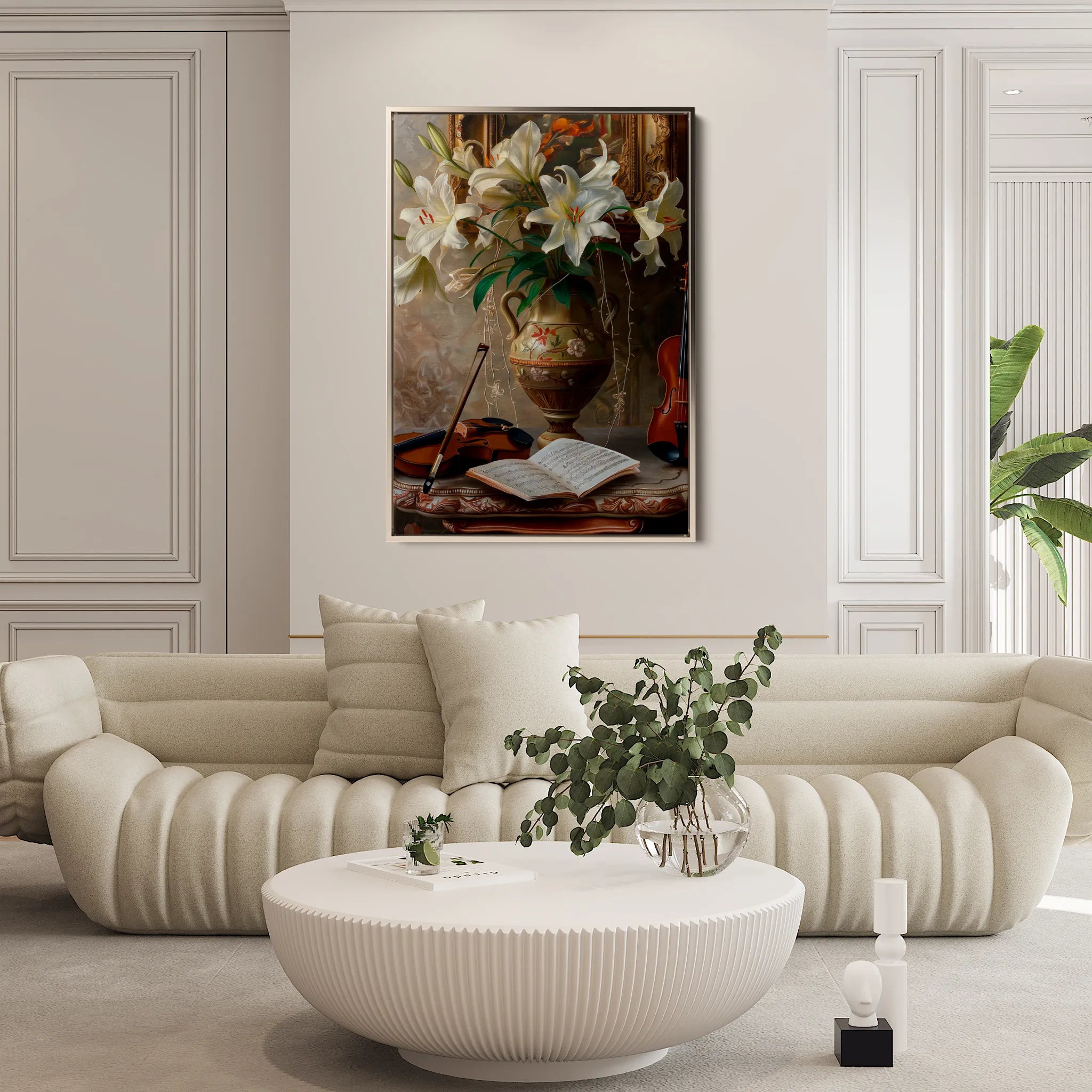 Floral 618 Canvas Art 18" x 24" / 45 x 60 cm / Black